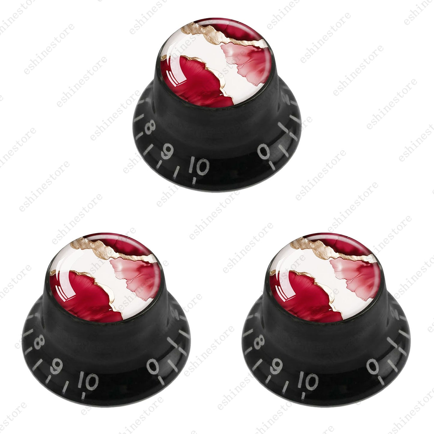 Guitar Reflector Knobs with Abstract Art Cap Top Hat Knobs for Les Paul SG - 06