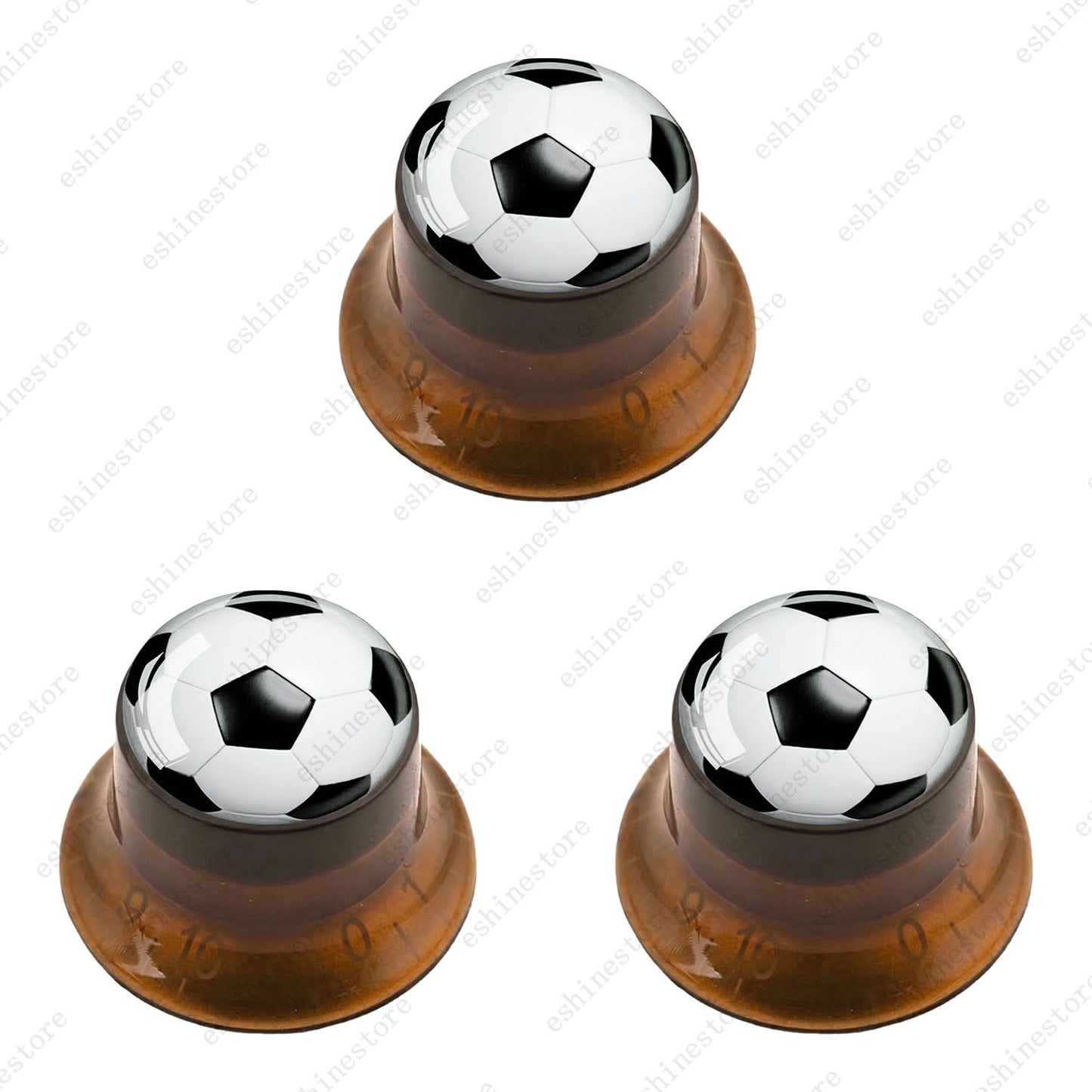 Electric Guitar Reflector Knob w/ Soccer Design Cap Top Hat Knob for Les Paul SG