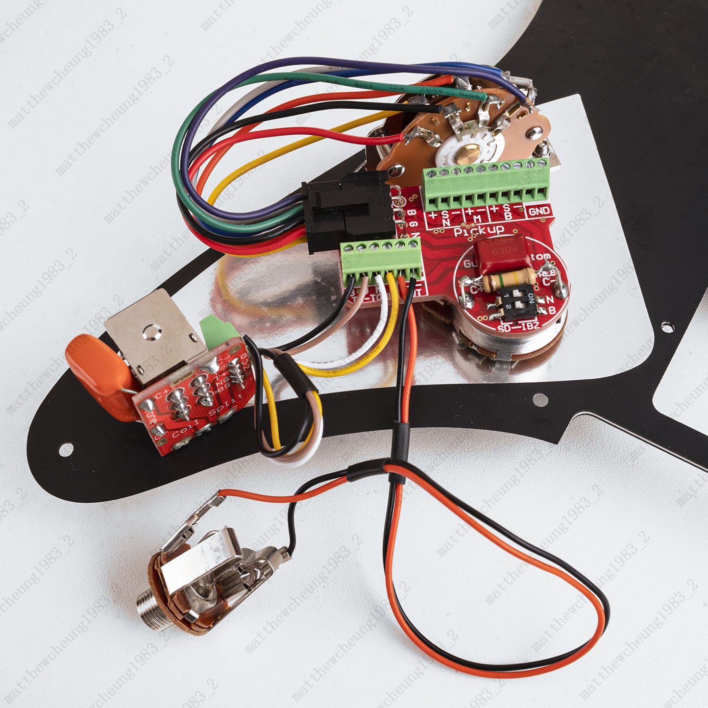 Solderless HSH Wiring Harness Treble Bleed Brass Shaft Pots for Ibanez/Fender ST