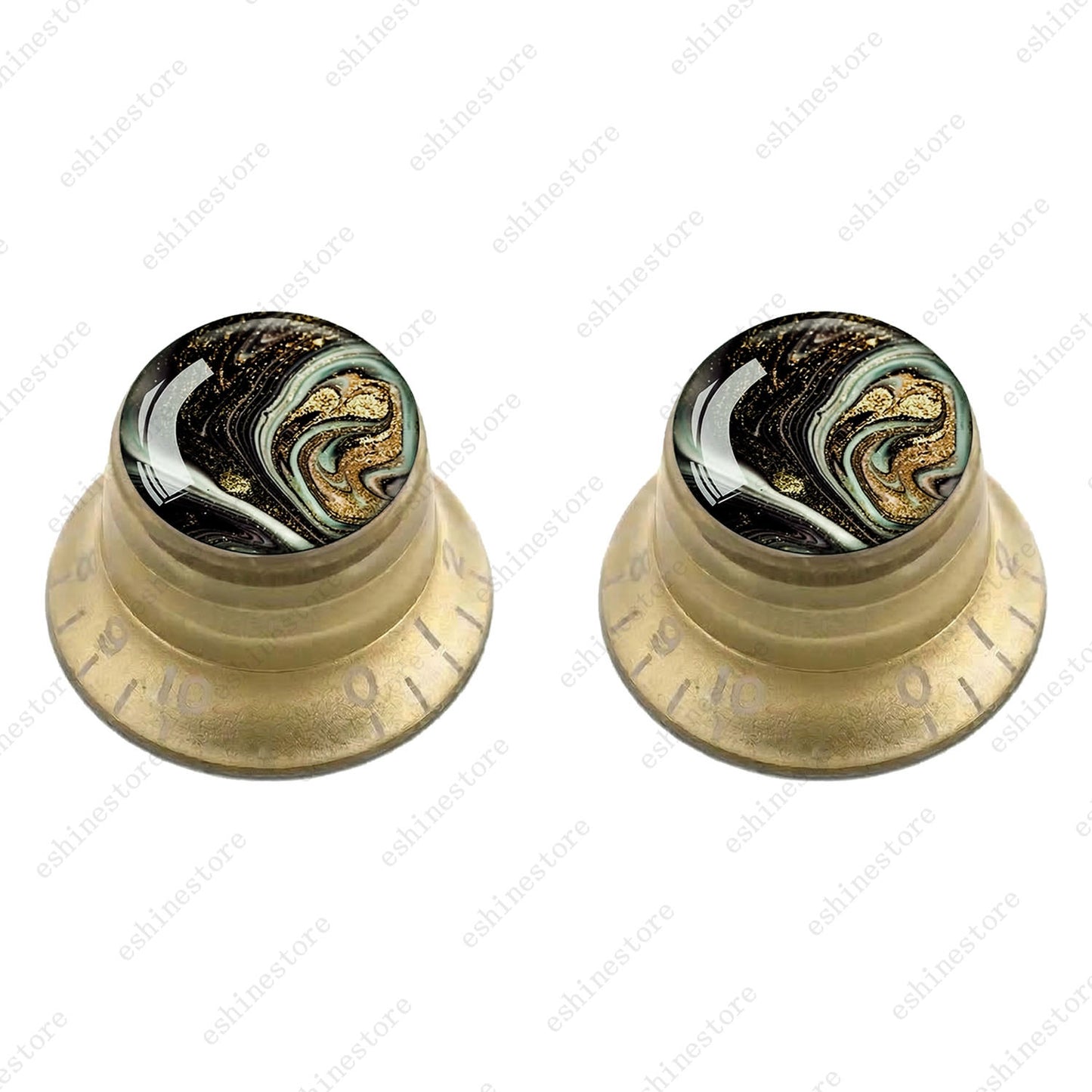 Guitar Reflector Knobs with Marble Texture Cap Top Hat Knob for Les Paul SG - 06