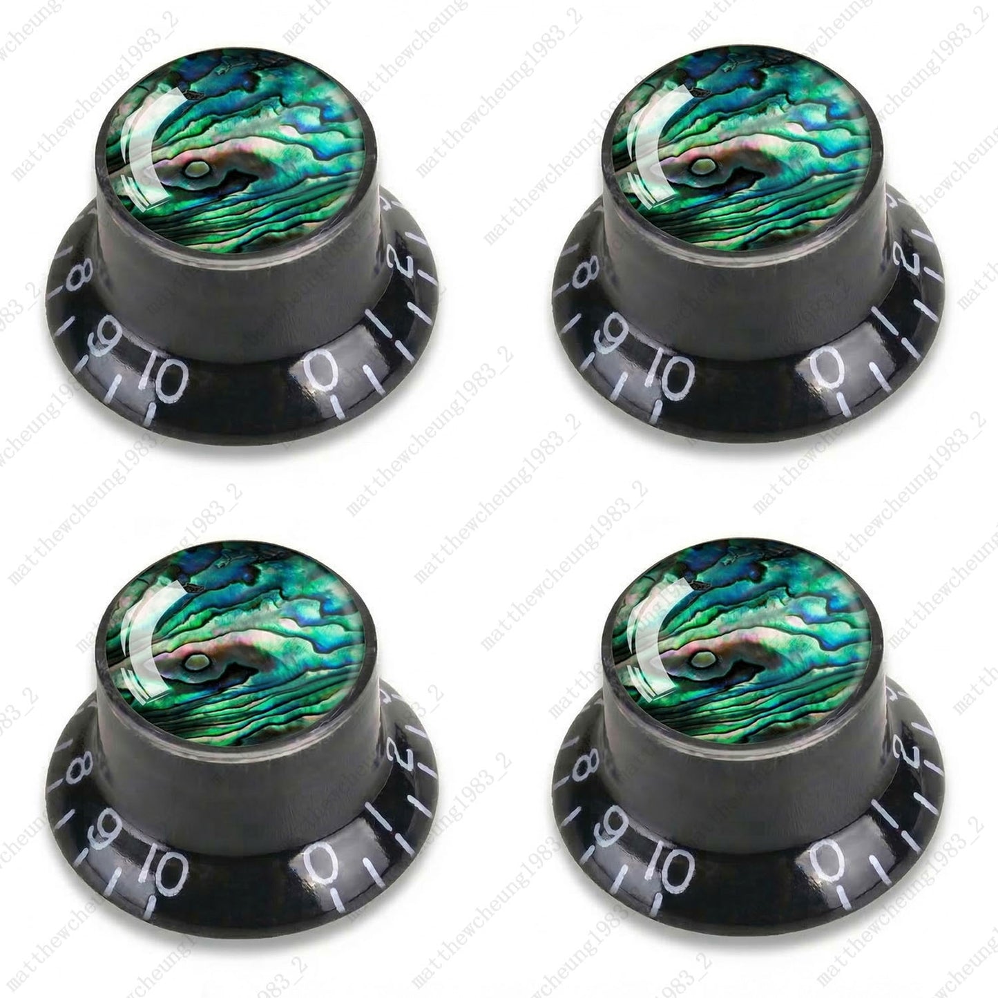 4Pcs Black Guitar Reflector Knos For Les Paul SG -10 Seashell Pattern Options