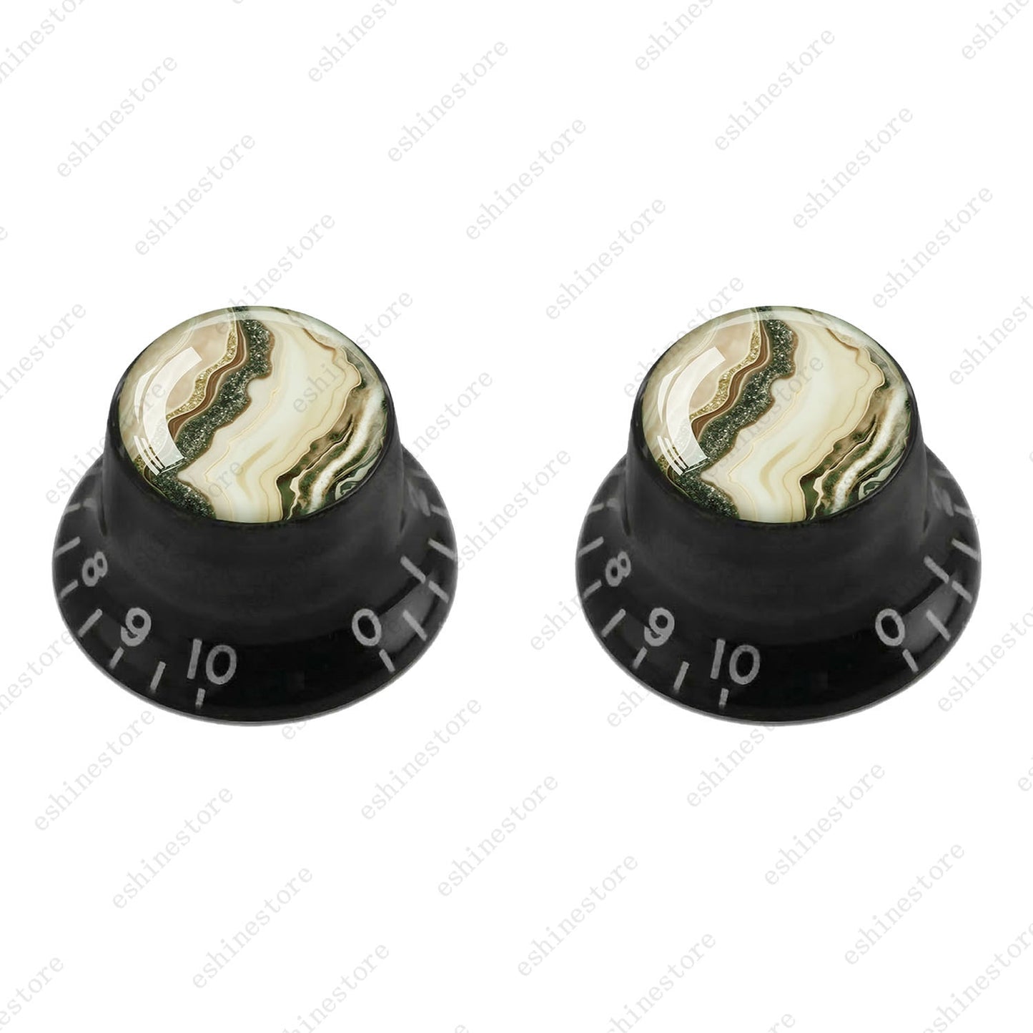 Guitar Reflector Knobs with Marble Texture Cap Top Hat Knob for Les Paul SG - 08