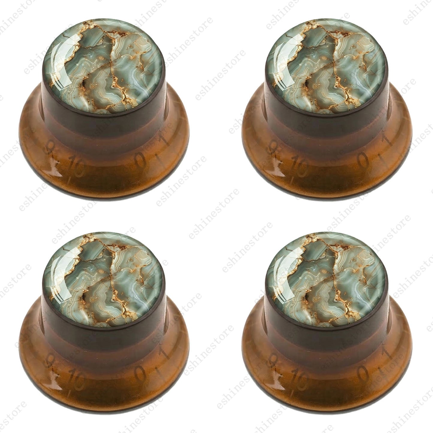 Guitar Reflector Knobs with Marble Texture Cap Top Hat Knob for Les Paul SG - 09