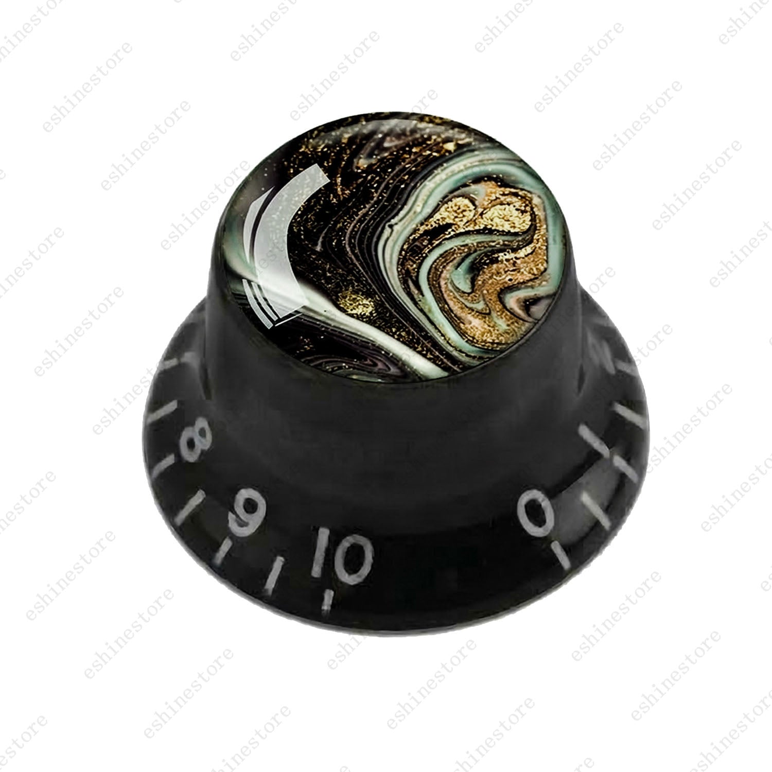 Guitar Reflector Knobs with Marble Texture Cap Top Hat Knob for Les Paul SG - 06