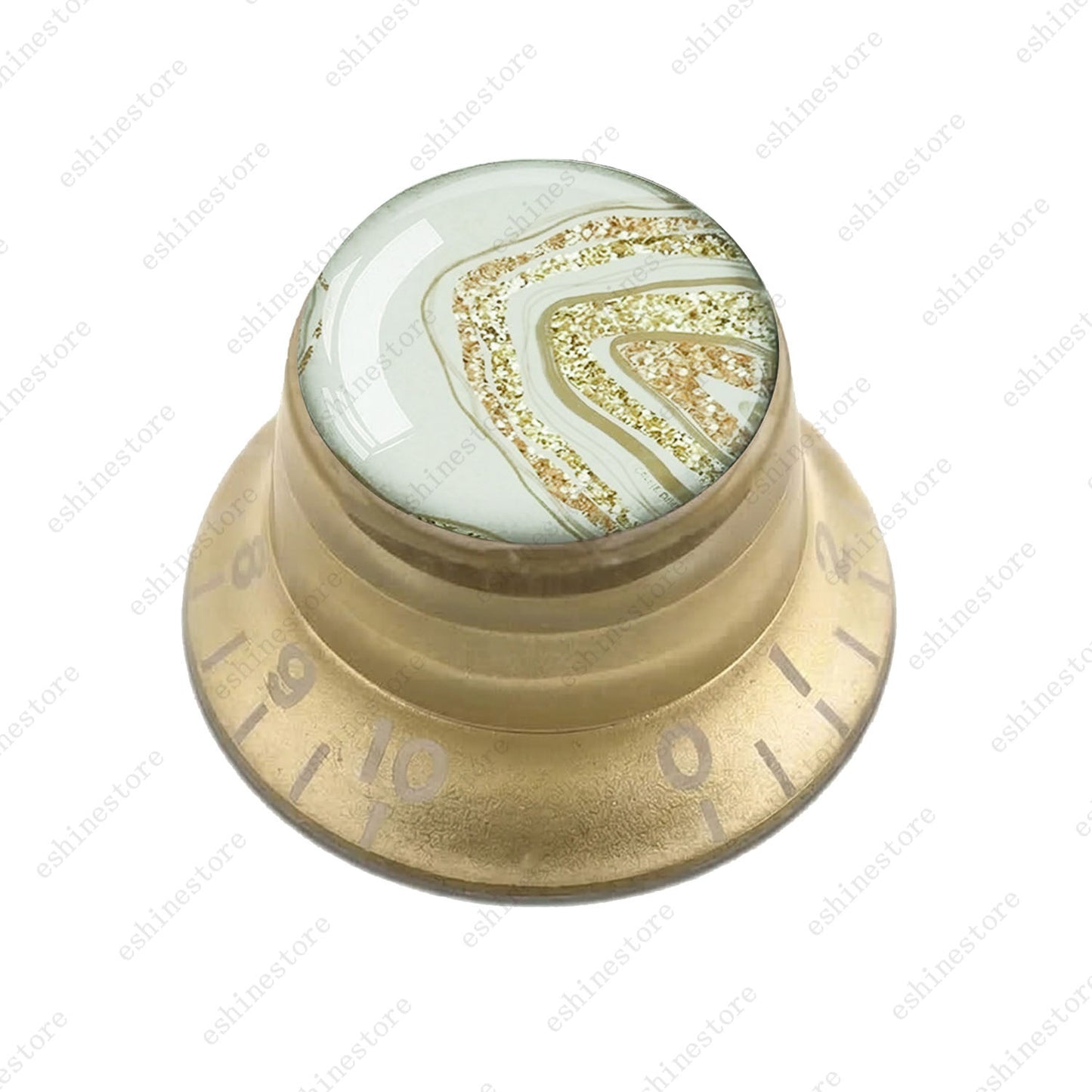 Guitar Reflector Knobs with Marble Texture Cap Top Hat Knob for Les Paul SG - 01