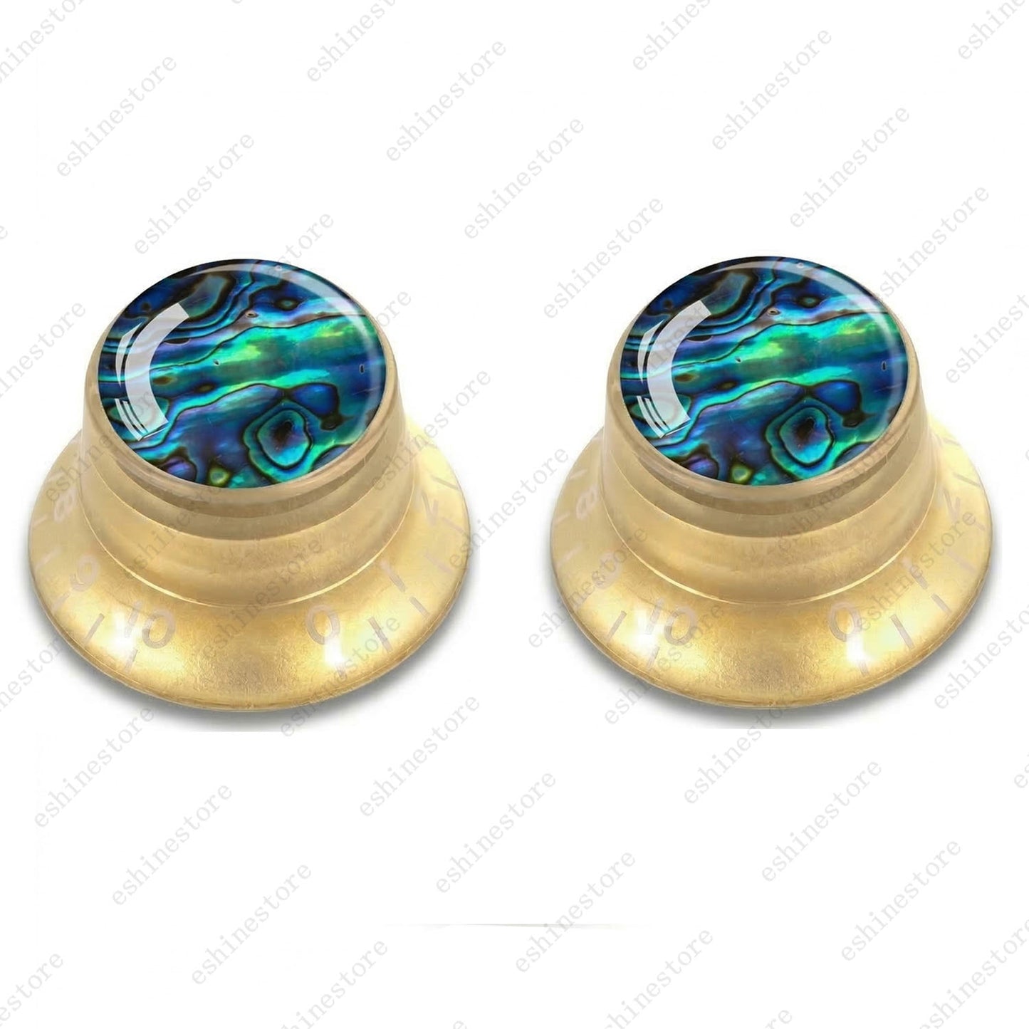 Guitar Reflector Knob with Seashell Pattern Cap Top Hat Knob for Les Paul SG -07