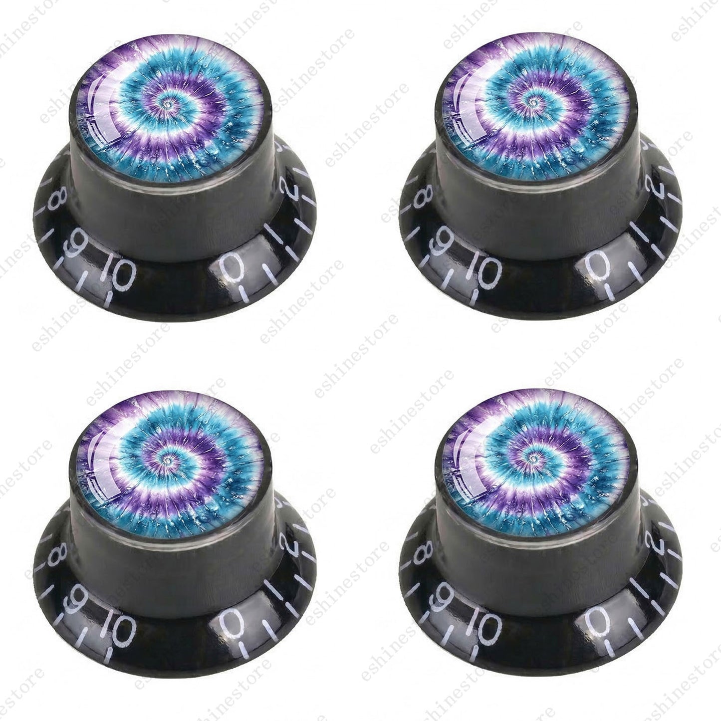 Guitar Reflector Knobs with Spiral Tie Dye Cap Top Hat Knob for Les Paul SG - 10