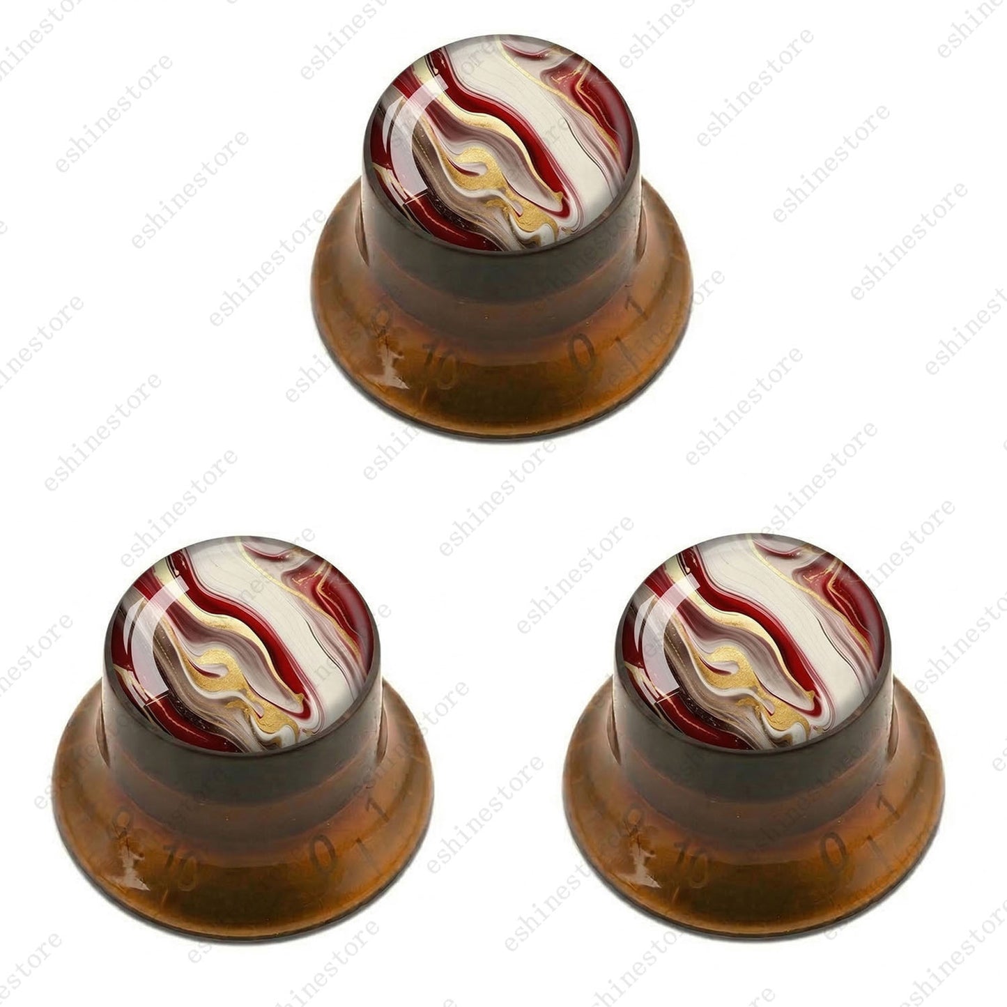 Guitar Reflector Knobs with Abstract Art Cap Top Hat Knobs for Les Paul SG - 04