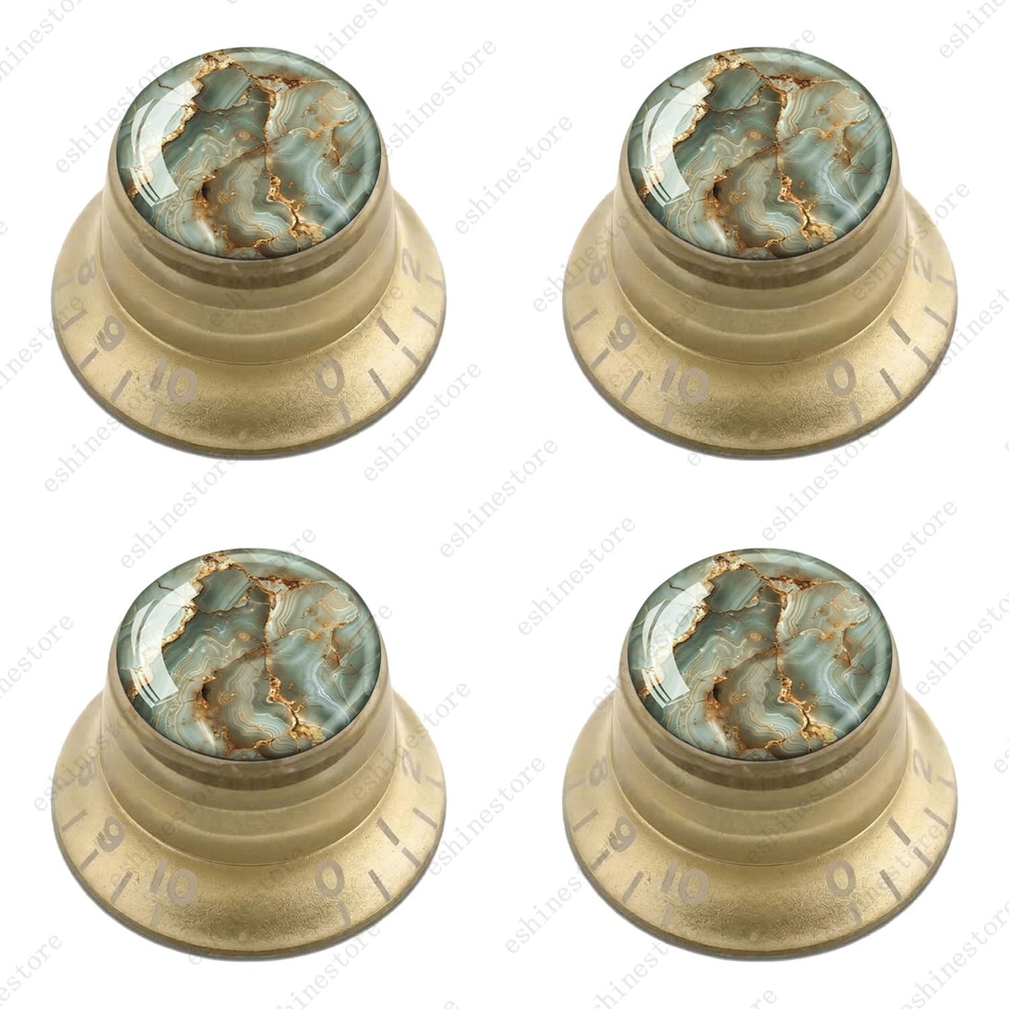 Guitar Reflector Knobs with Marble Texture Cap Top Hat Knob for Les Paul SG - 09