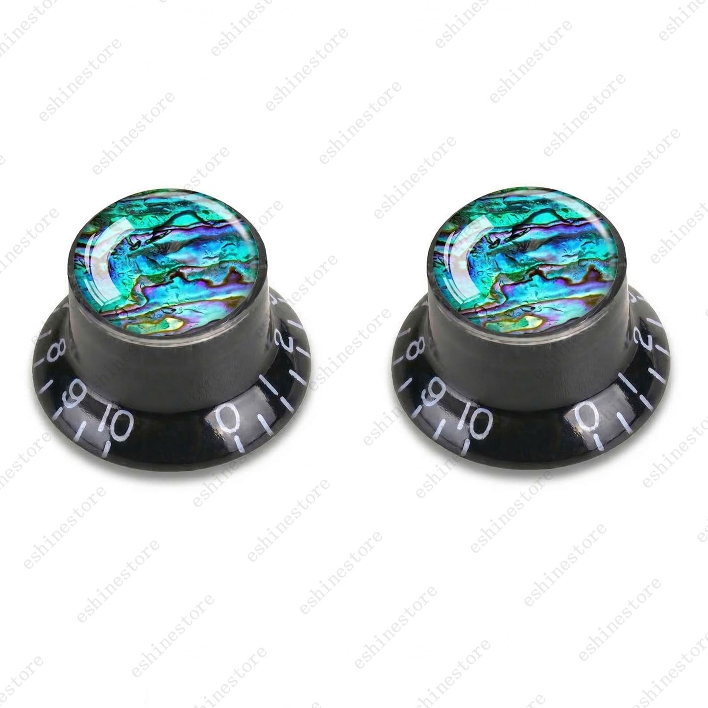 Guitar Reflector Knob with Seashell Pattern Cap Top Hat Knob for Les Paul SG -08