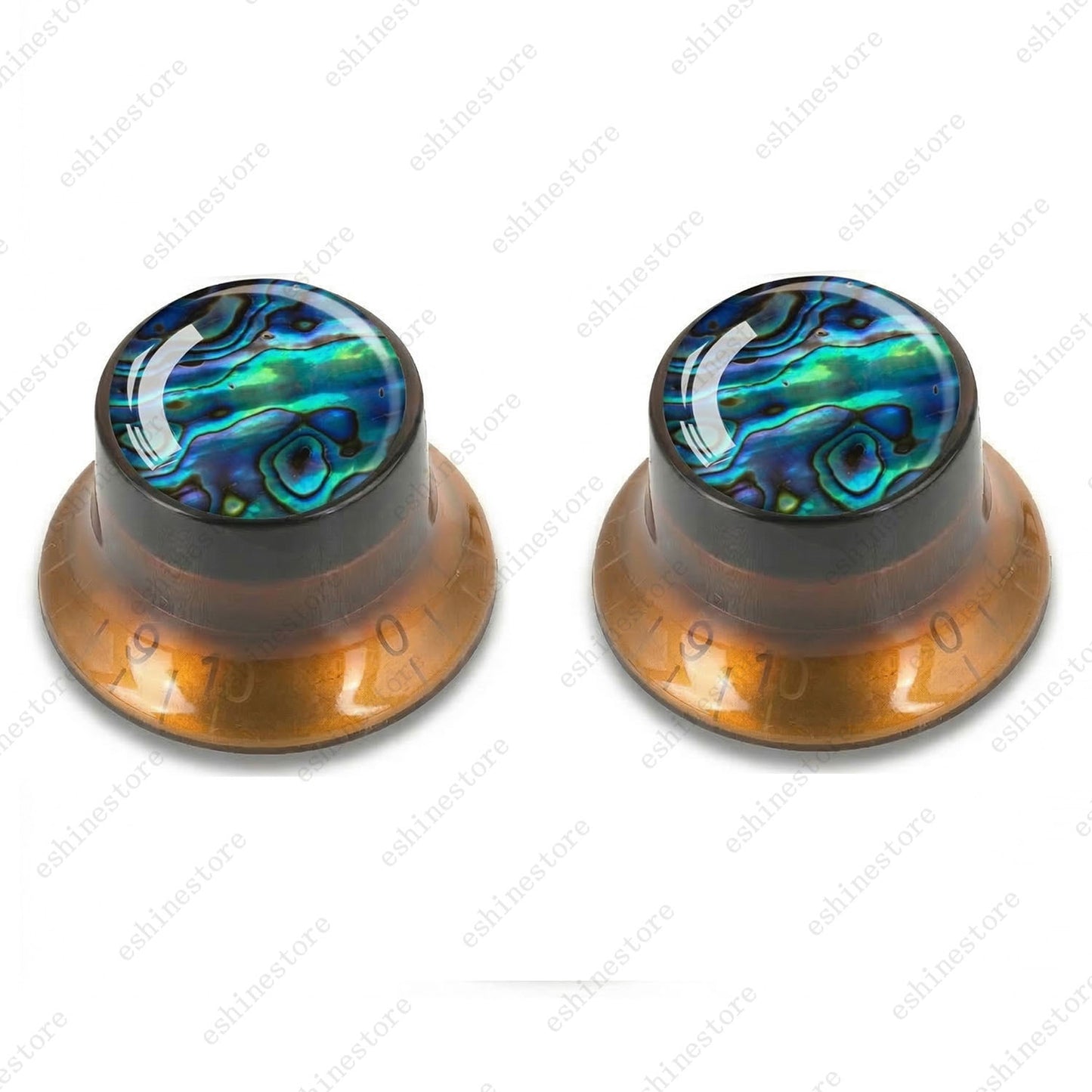 Guitar Reflector Knob with Seashell Pattern Cap Top Hat Knob for Les Paul SG -07