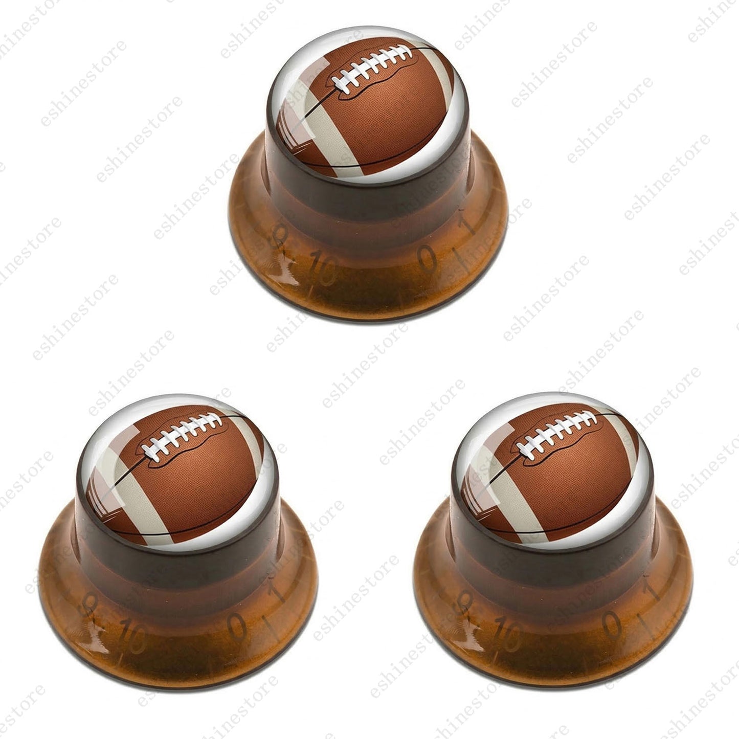 Guitar Reflector Knobs w/ American Football Design Cap Top Hat Knobs for LP SG
