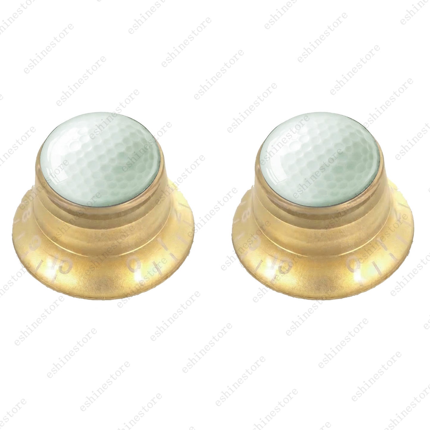 Electric Guitar Reflector Knobs w/ Golf Design Cap Top Hat Knobs for Les Paul SG