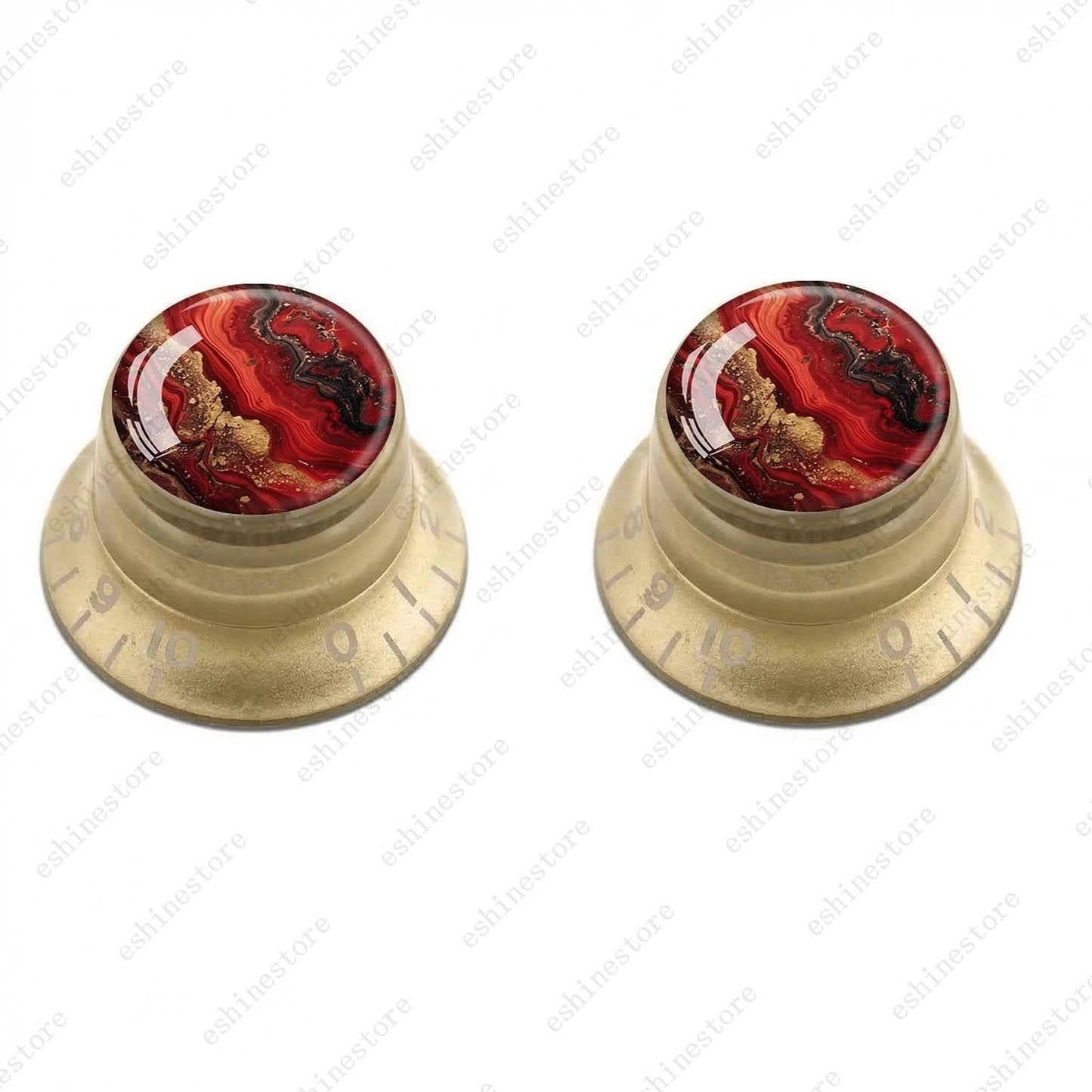Guitar Reflector Knobs with Abstract Art Cap Top Hat Knobs for Les Paul SG - 08