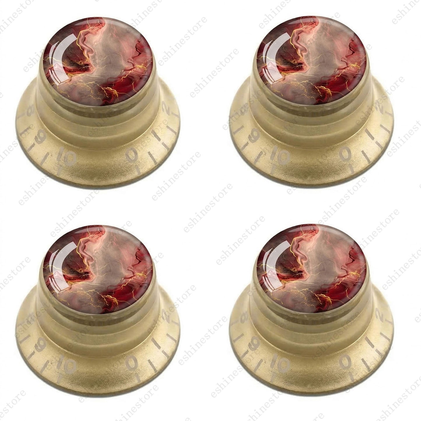 Guitar Reflector Knobs with Abstract Art Cap Top Hat Knobs for Les Paul SG - 05