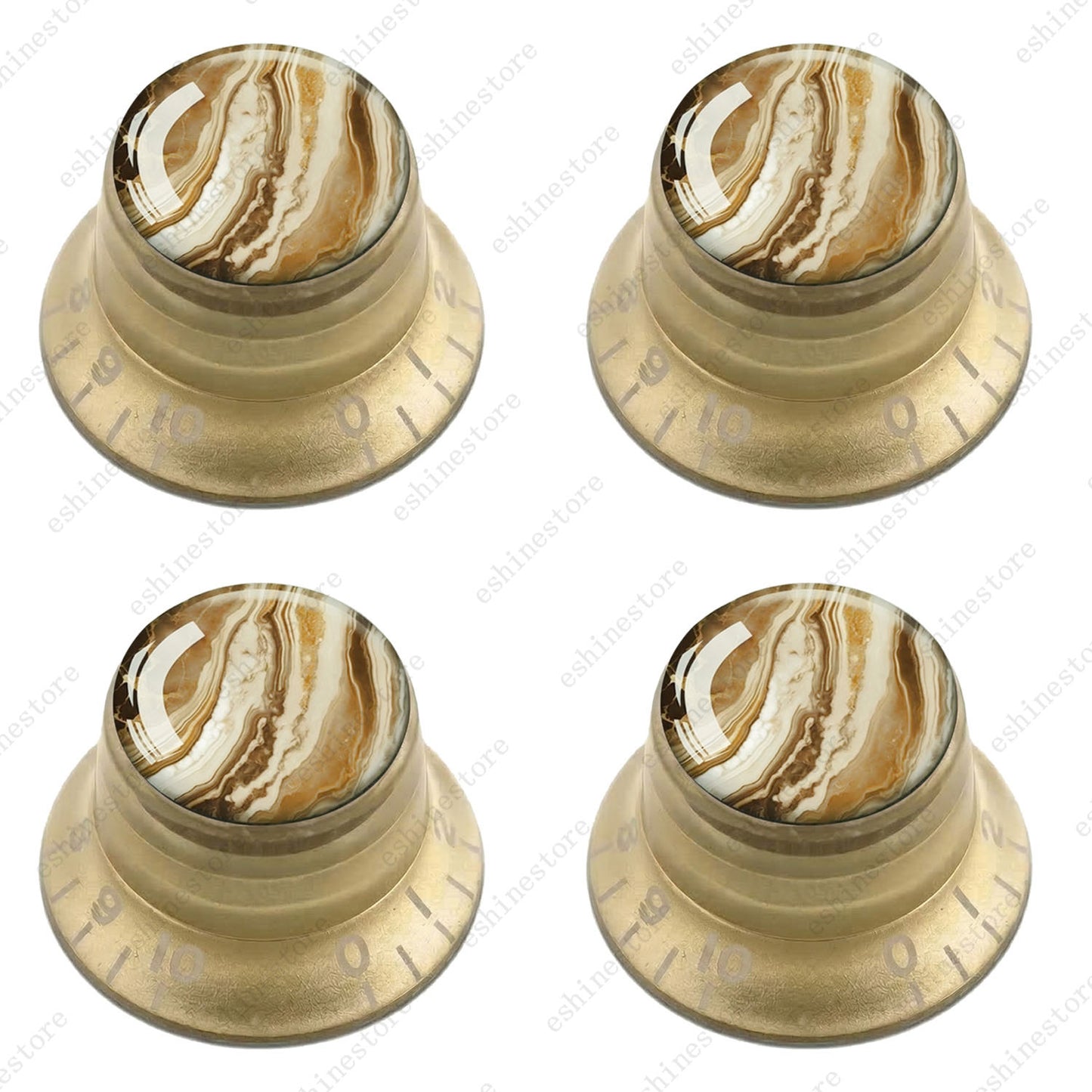 Guitar Reflector Knobs with Marble Texture Cap Top Hat Knob for Les Paul SG - 10