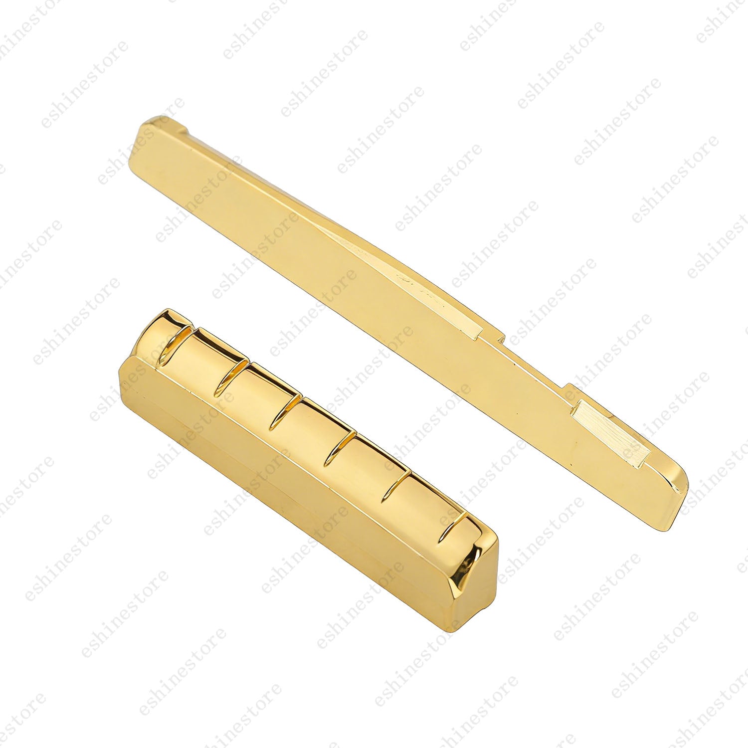 A Set of 6 String Acoustic Folk Guitar Brass Pre-Slotted Nut&Saddle(72/74/76MM)