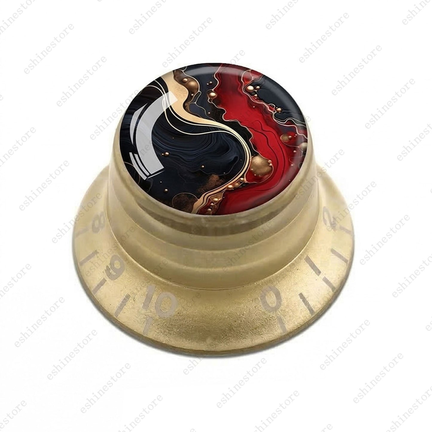 Guitar Reflector Knobs with Abstract Art Cap Top Hat Knobs for Les Paul SG - 01