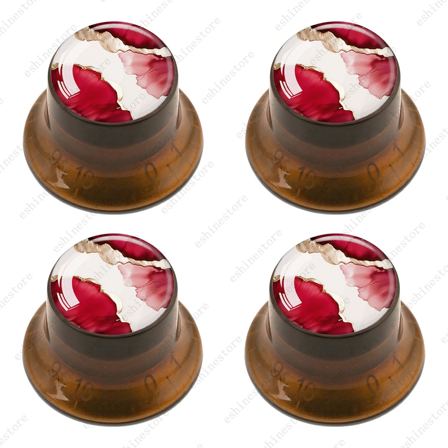 Guitar Reflector Knobs with Abstract Art Cap Top Hat Knobs for Les Paul SG - 06