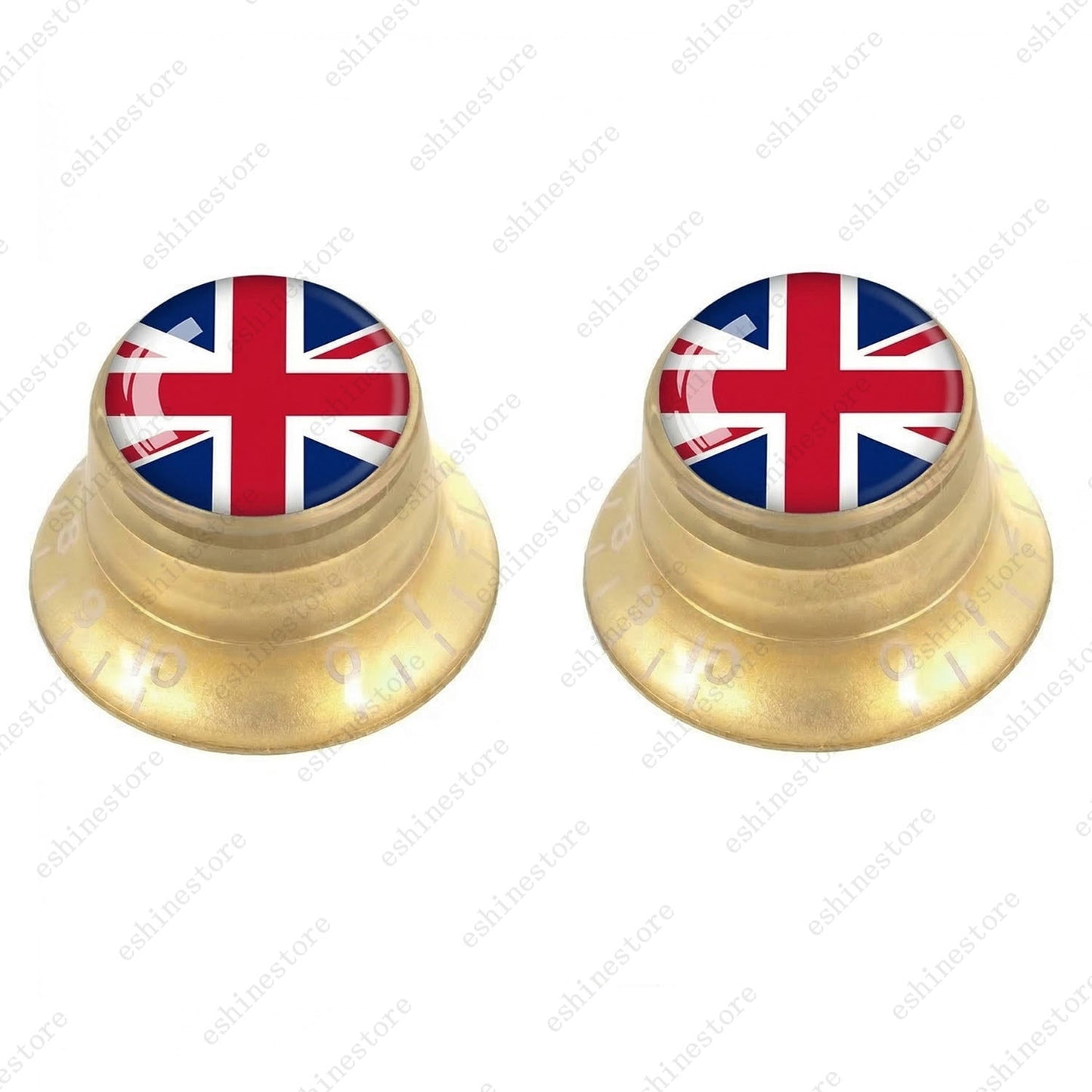 Guitar Reflector Knobs w/ British Flag Design Cap Top Hat Knobs for Les Paul SG