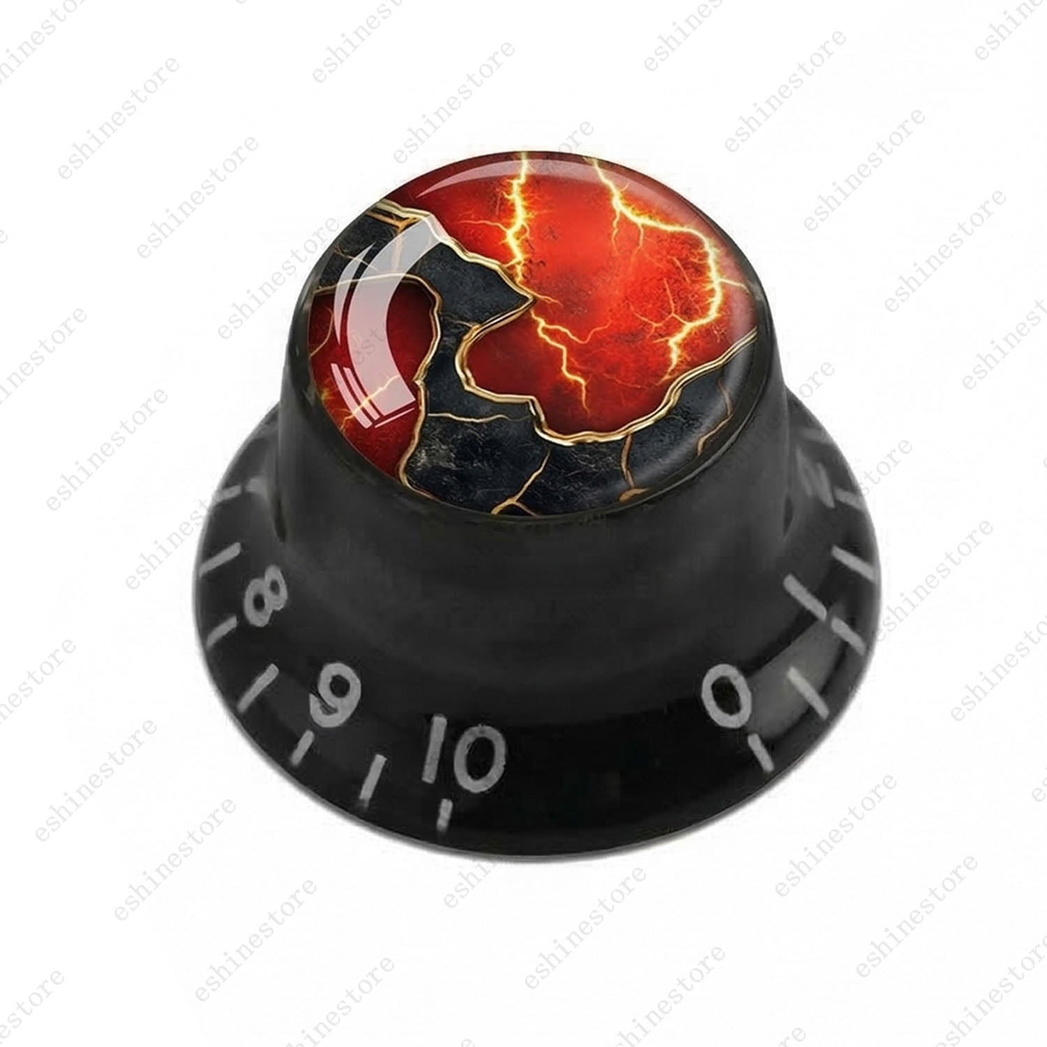 Guitar Reflector Knobs with Abstract Art Cap Top Hat Knobs for Les Paul SG - 10
