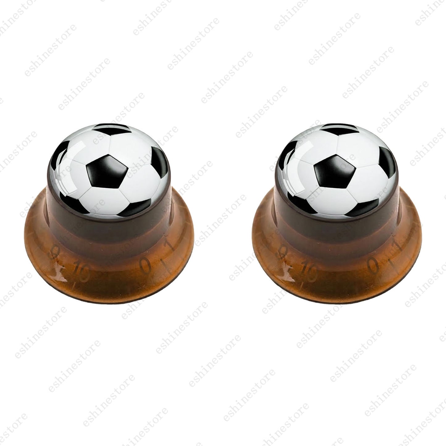Electric Guitar Reflector Knob w/ Soccer Design Cap Top Hat Knob for Les Paul SG