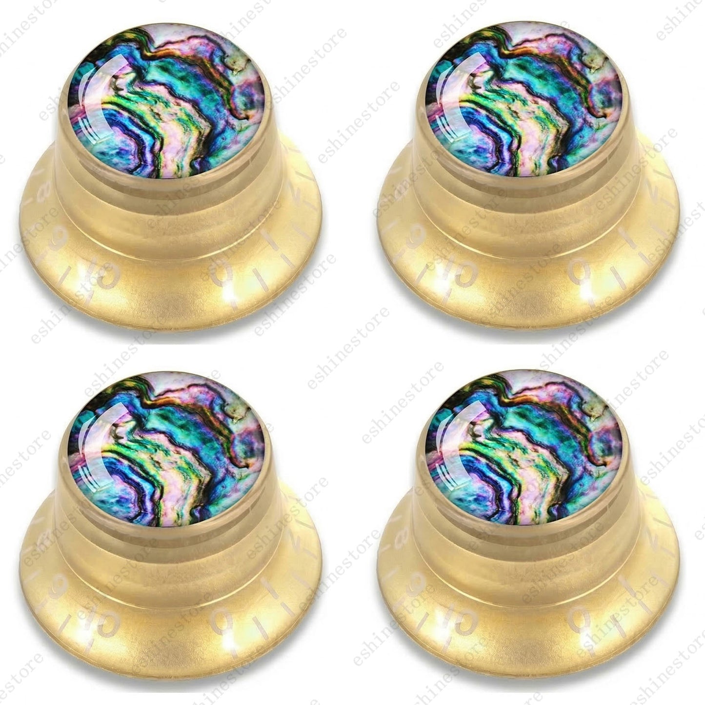 Guitar Reflector Knob with Seashell Pattern Cap Top Hat Knob for Les Paul SG -09