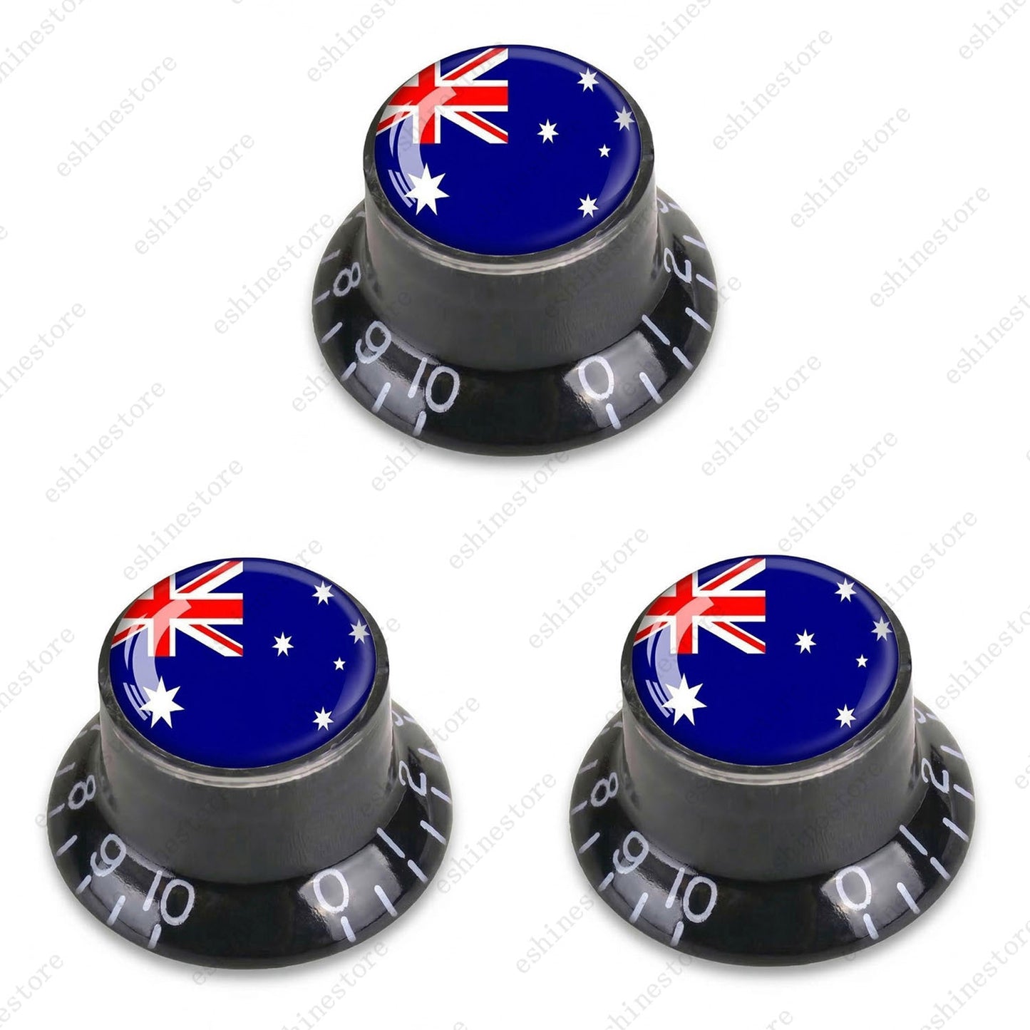 Guitar Reflector Knobs w/ Australia Flag Design Cap Top Hat Knob for Les Paul SG
