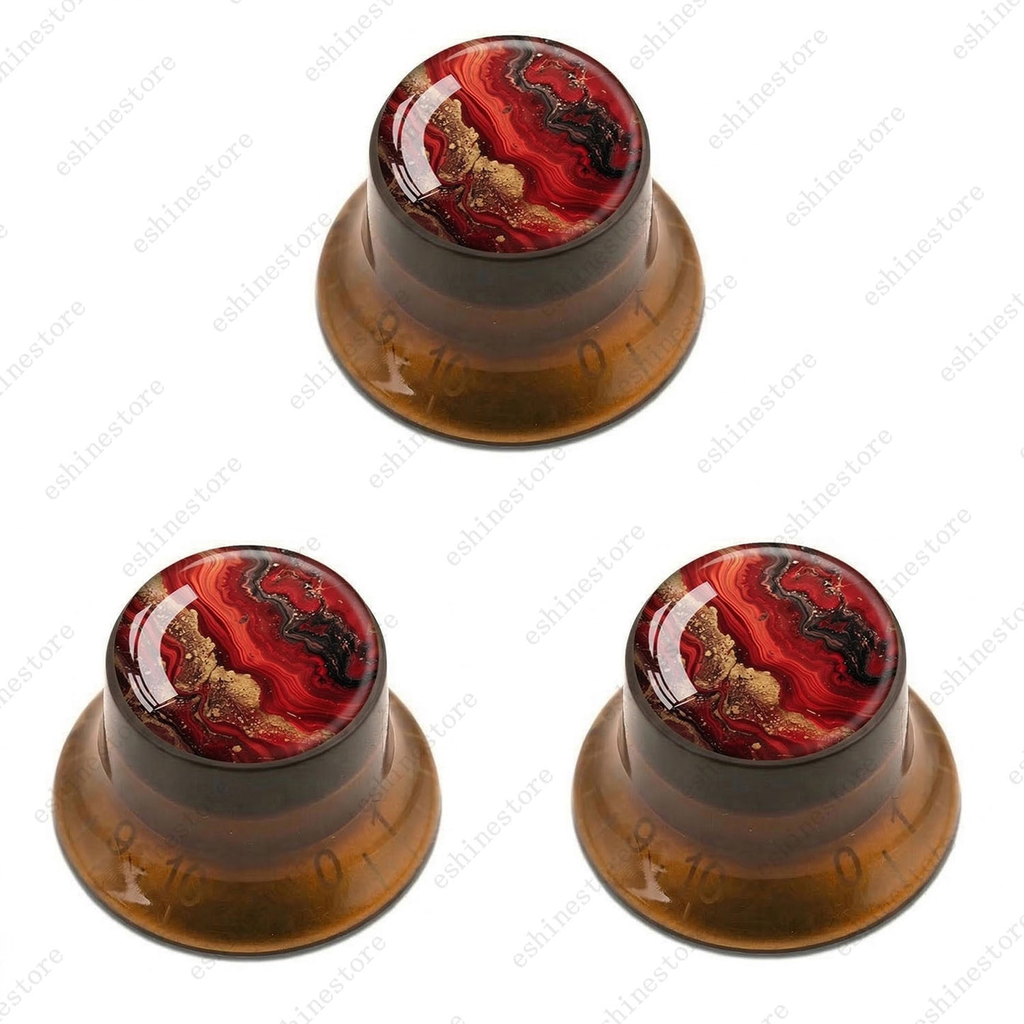 Guitar Reflector Knobs with Abstract Art Cap Top Hat Knobs for Les Paul SG - 08
