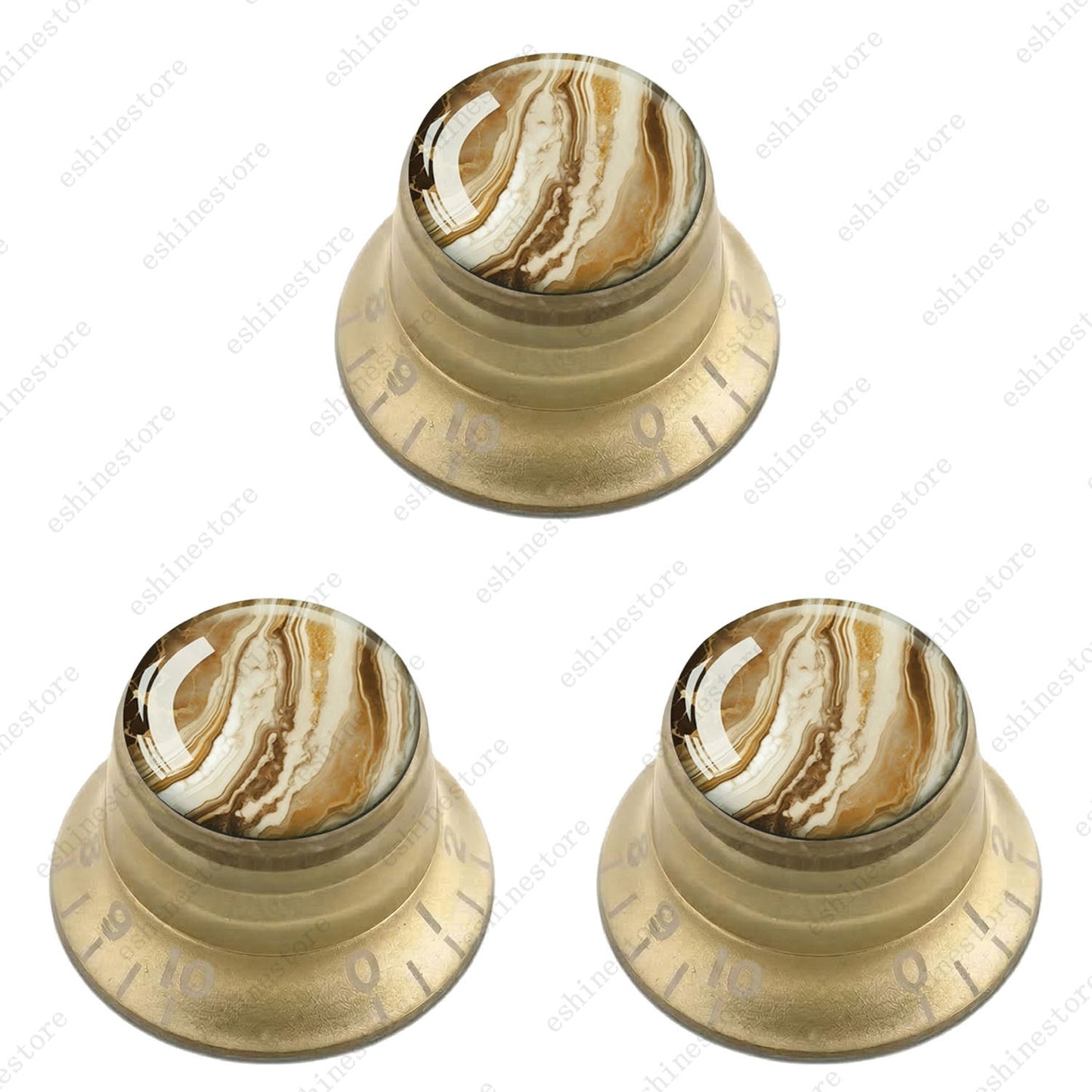 Guitar Reflector Knobs with Marble Texture Cap Top Hat Knob for Les Paul SG - 10