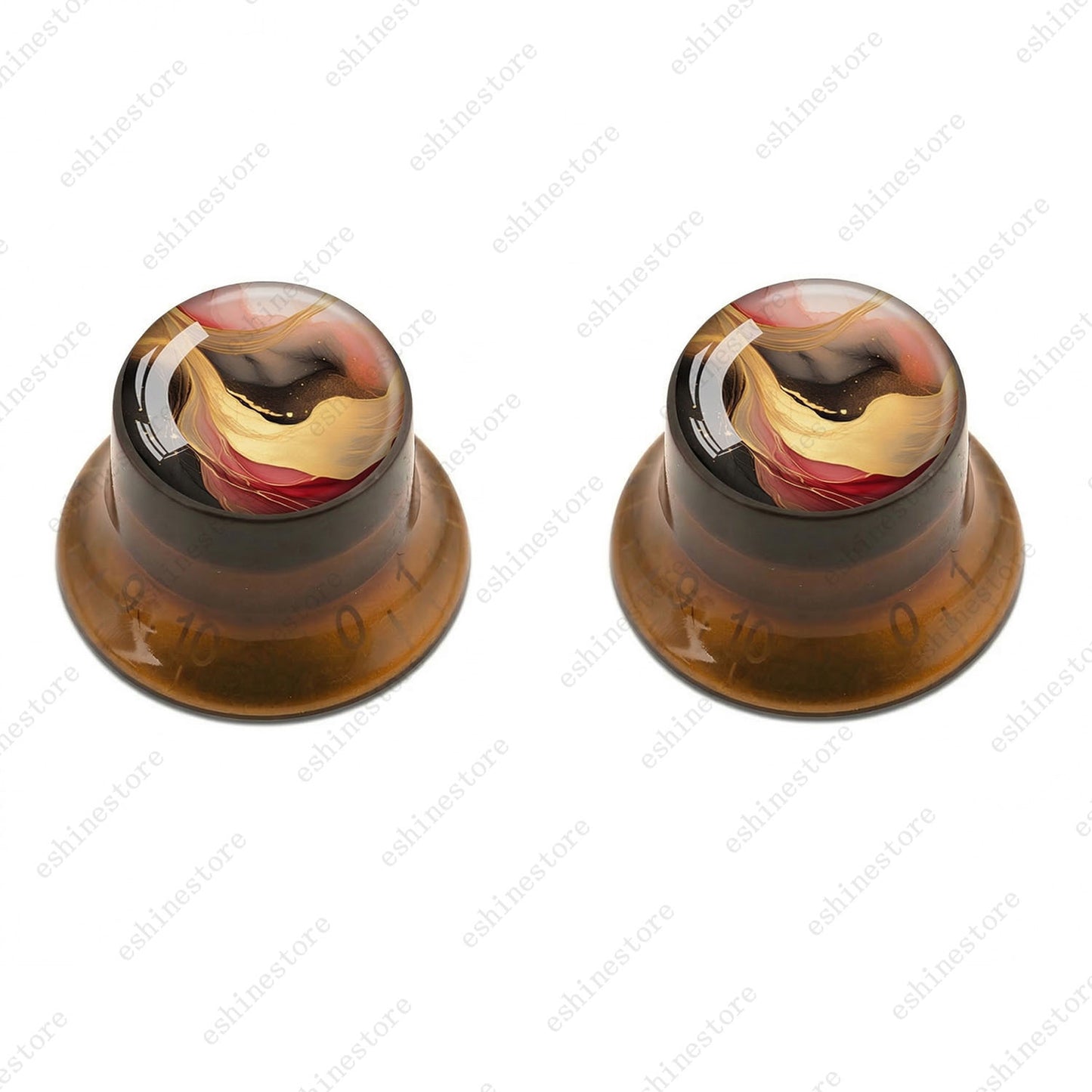 Guitar Reflector Knobs with Abstract Art Cap Top Hat Knobs for Les Paul SG - 02