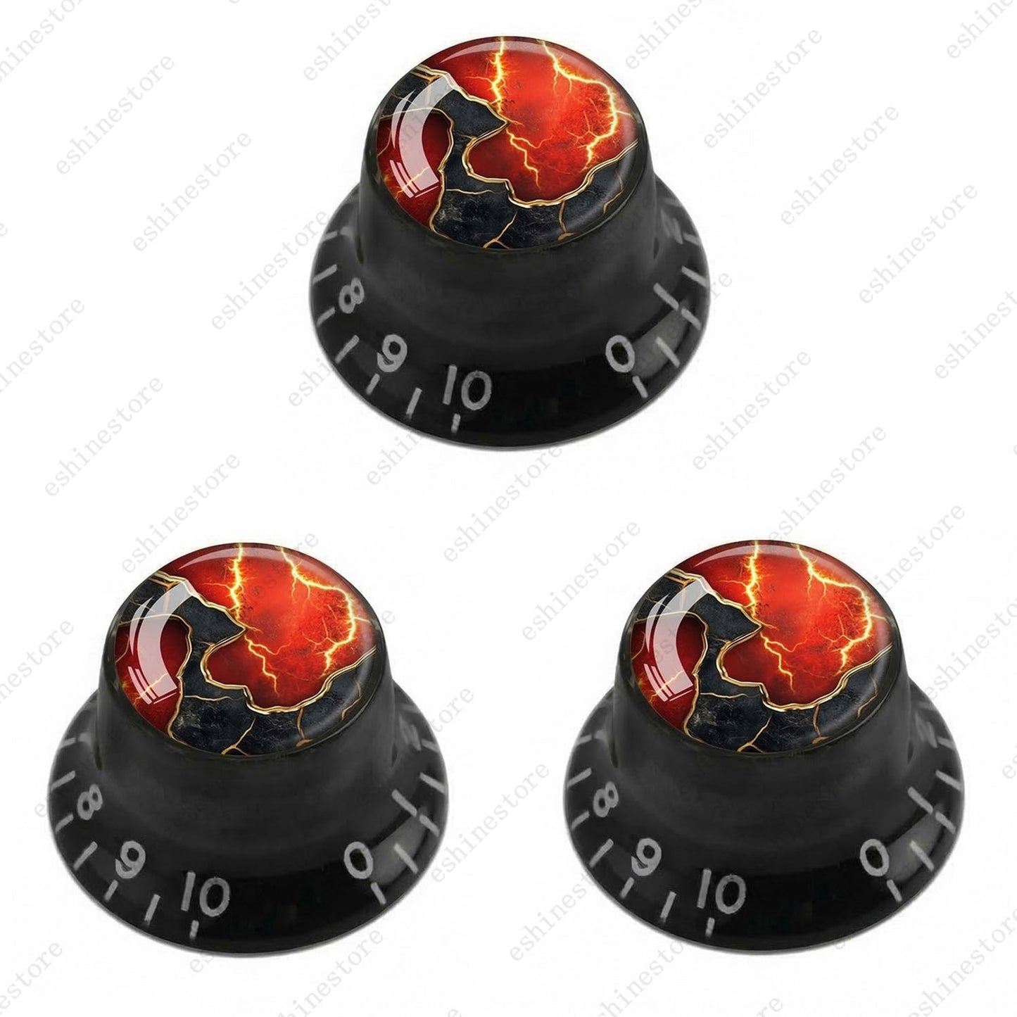 Guitar Reflector Knobs with Abstract Art Cap Top Hat Knobs for Les Paul SG - 10