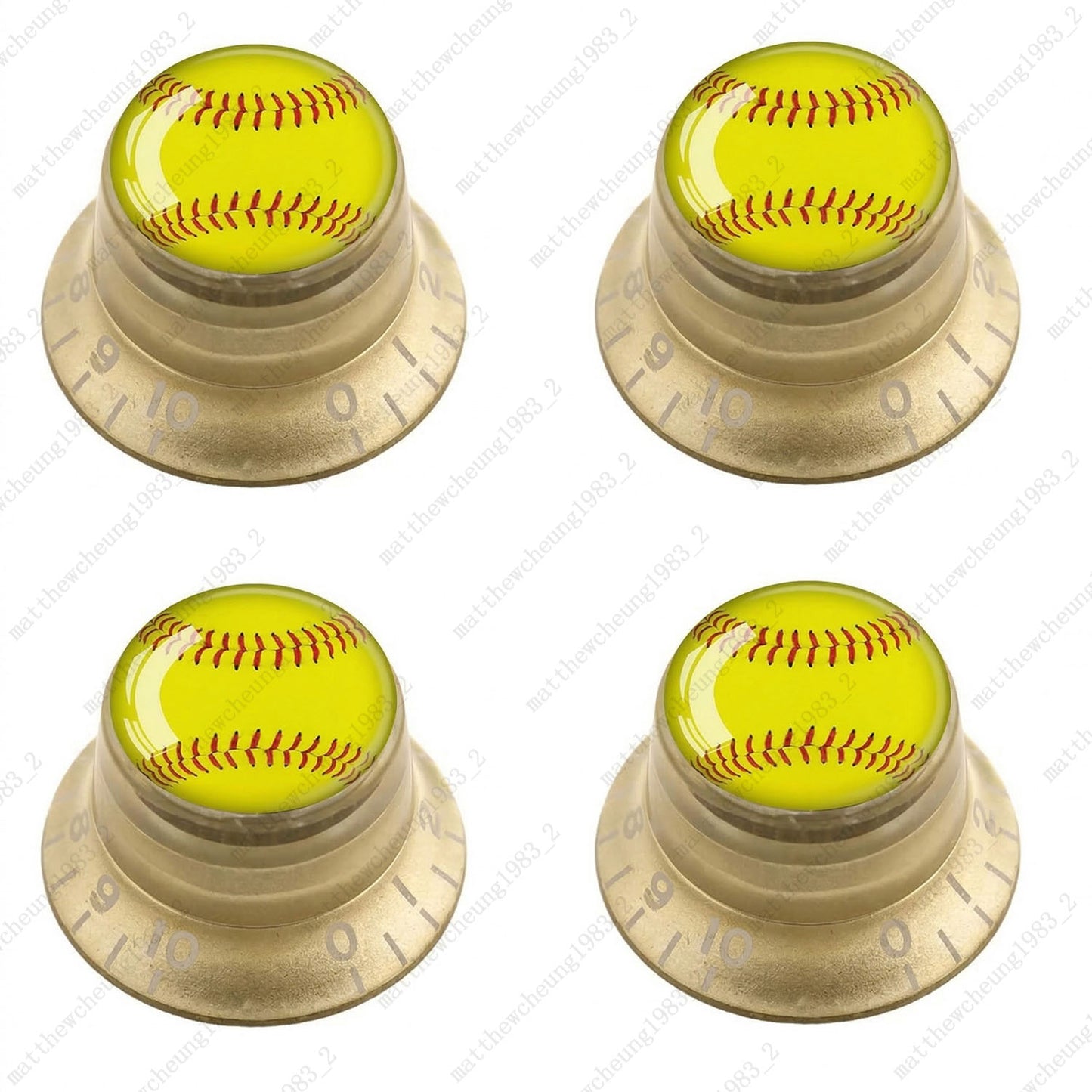 4Pcs Gold Guitar Reflector Knobs For Les Paul SG  - 10 Ball Styles Available