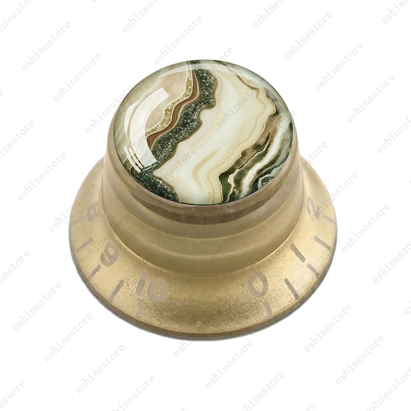 Guitar Reflector Knobs with Marble Texture Cap Top Hat Knob for Les Paul SG - 08