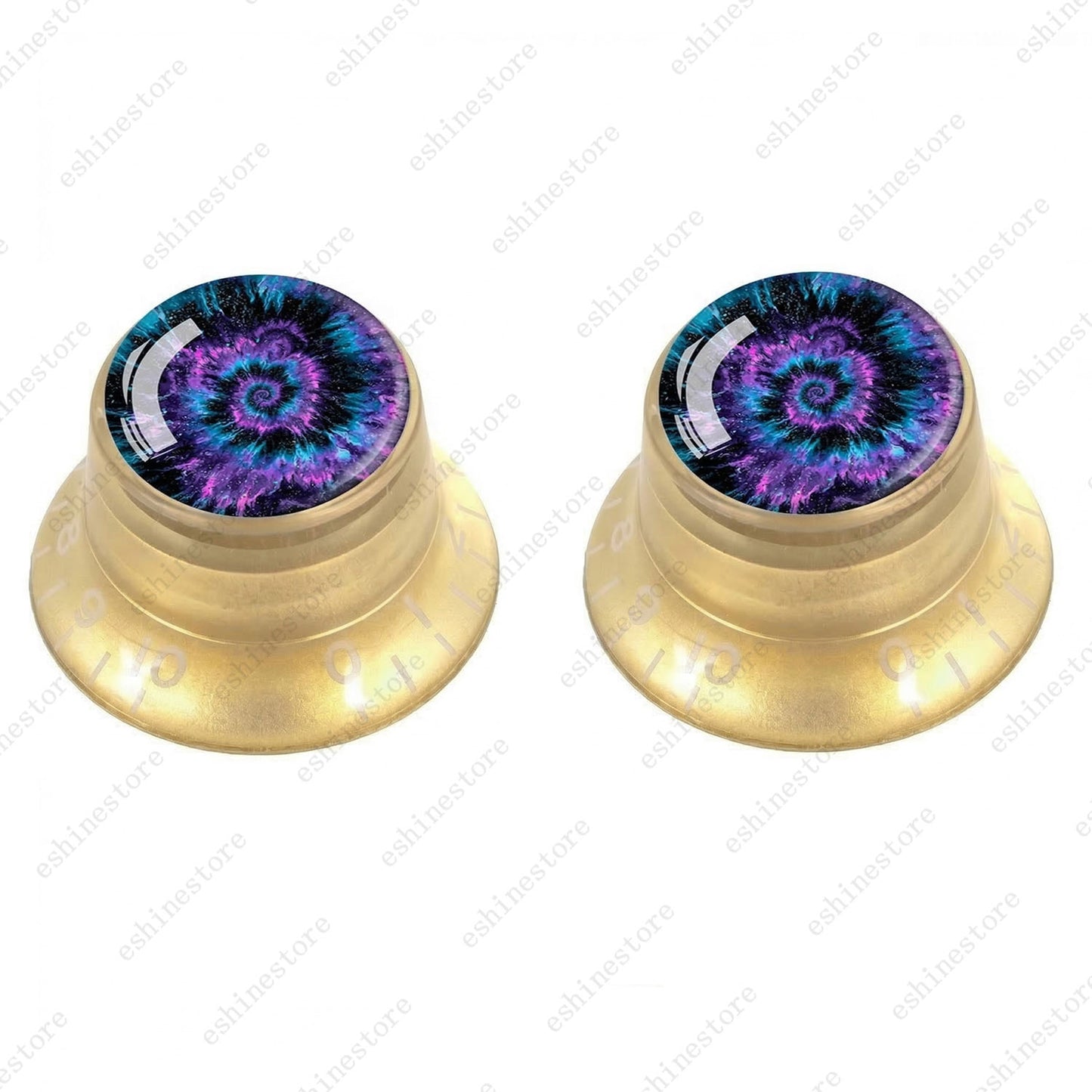 Guitar Reflector Knobs with Spiral Tie Dye Cap Top Hat Knob for Les Paul SG - 08