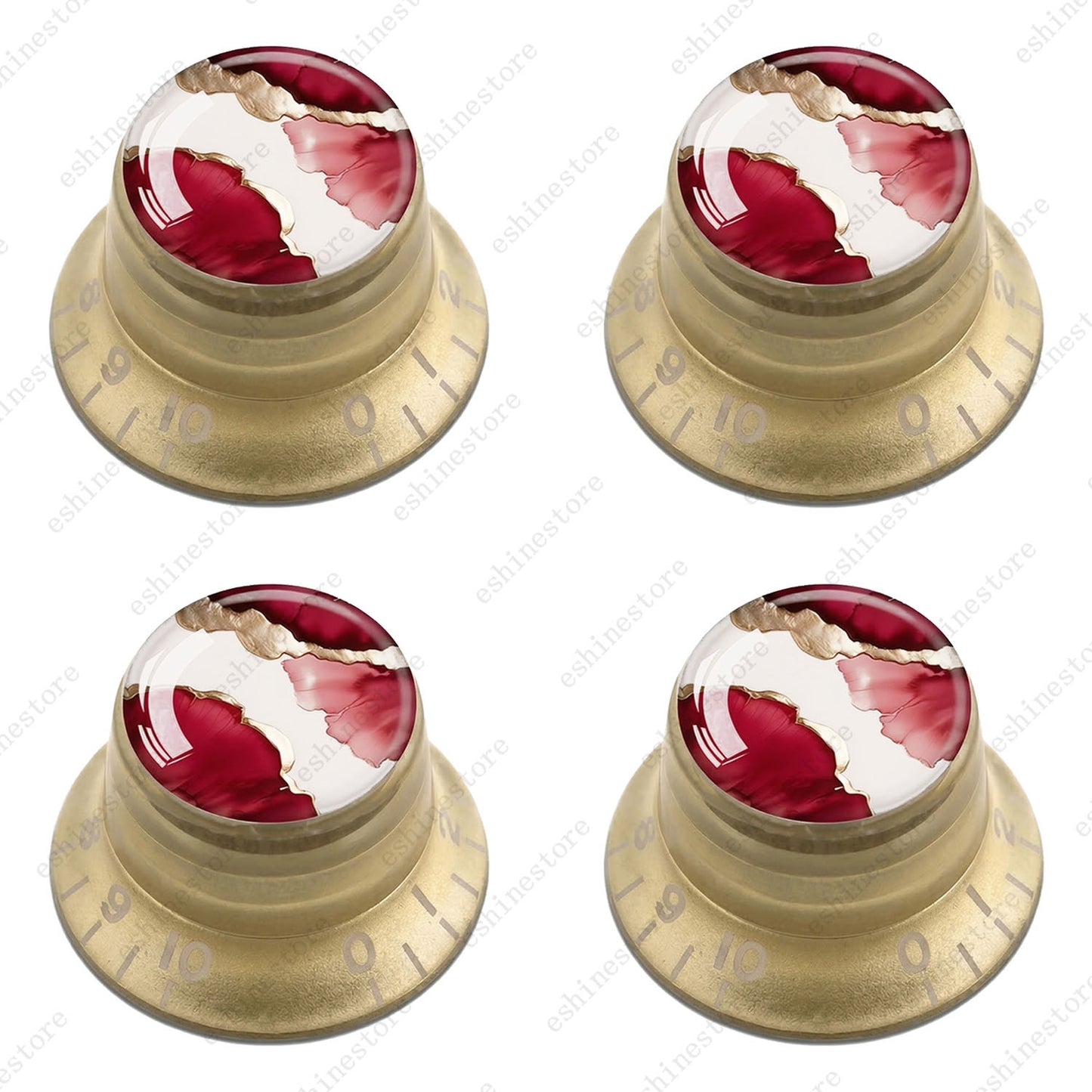 Guitar Reflector Knobs with Abstract Art Cap Top Hat Knobs for Les Paul SG - 06
