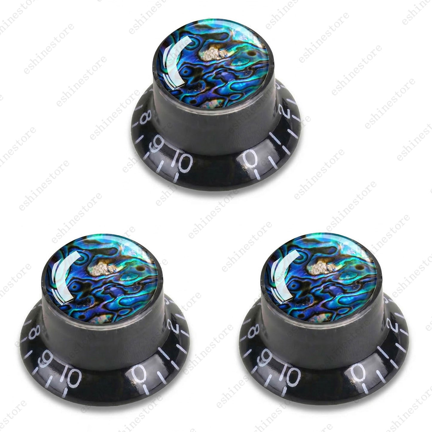 Guitar Reflector Knob with Seashell Pattern Cap Top Hat Knob for Les Paul SG -06
