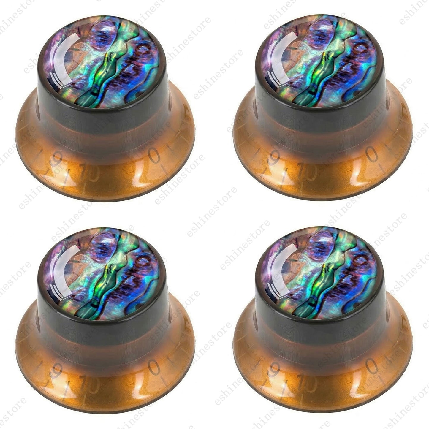 Guitar Reflector Knob with Seashell Pattern Cap Top Hat Knob for Les Paul SG -01