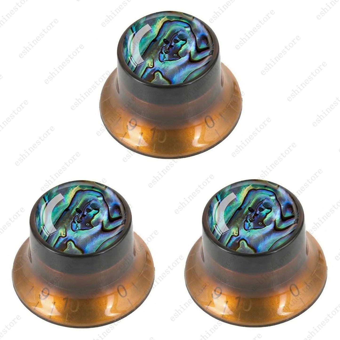 Guitar Reflector Knob with Seashell Pattern Cap Top Hat Knob for Les Paul SG -05