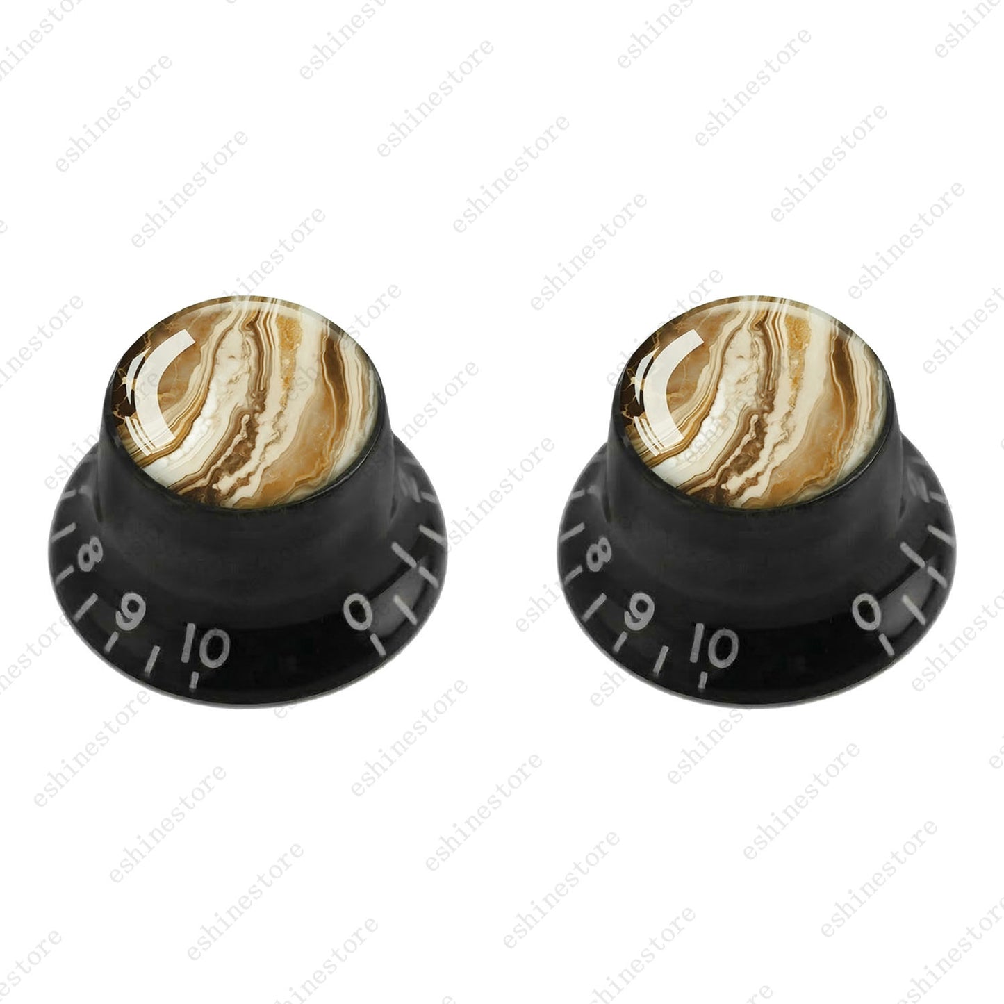 Guitar Reflector Knobs with Marble Texture Cap Top Hat Knob for Les Paul SG - 10