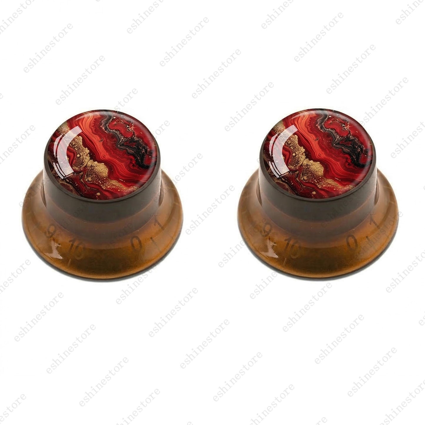 Guitar Reflector Knobs with Abstract Art Cap Top Hat Knobs for Les Paul SG - 08