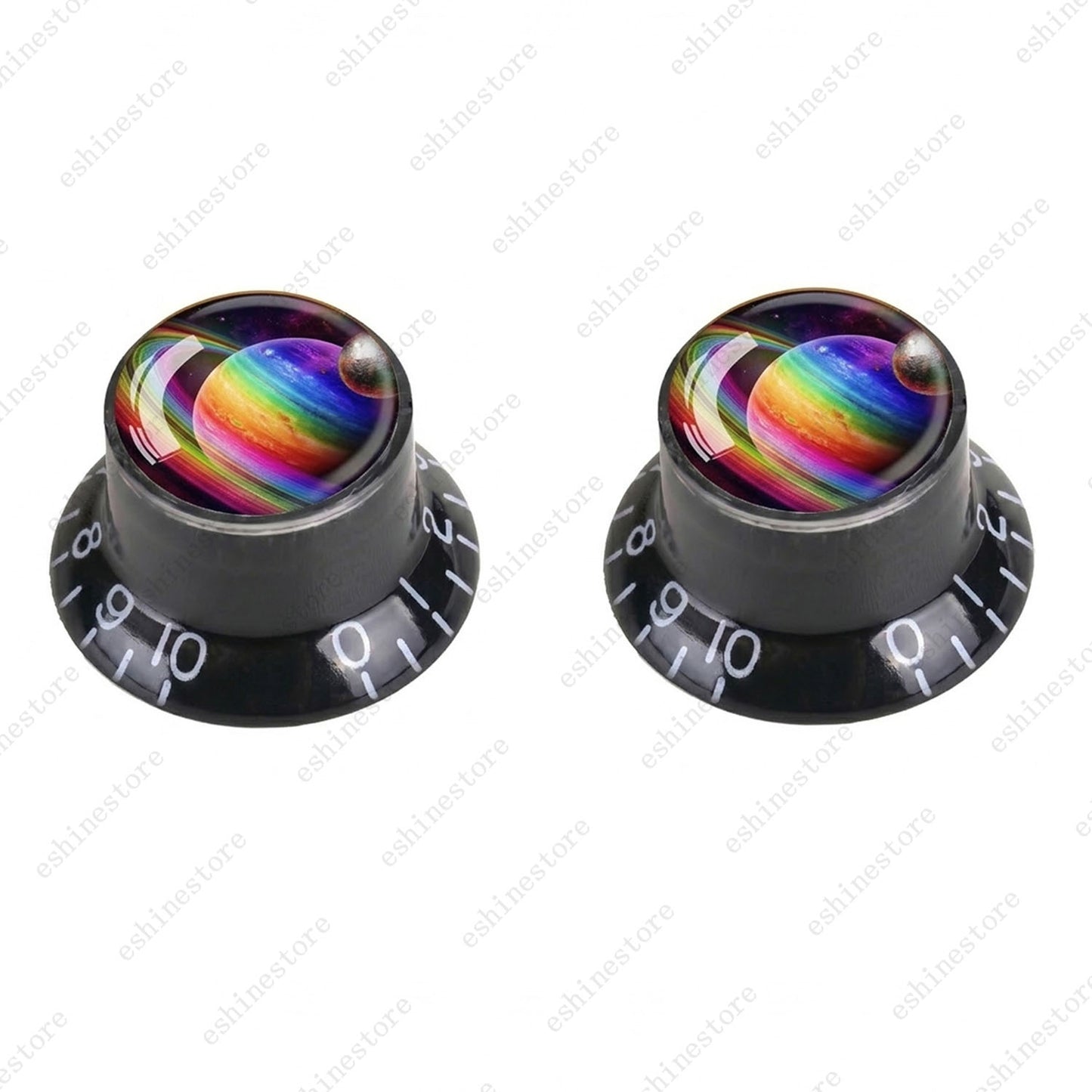 Guitar Reflector Knobs w/ Rainbow Ball Design Cap Top Hat Knobs for Les Paul SG