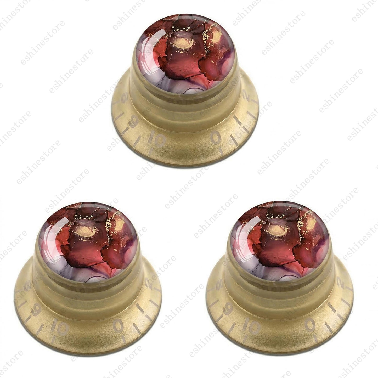 Guitar Reflector Knobs with Abstract Art Cap Top Hat Knobs for Les Paul SG - 07