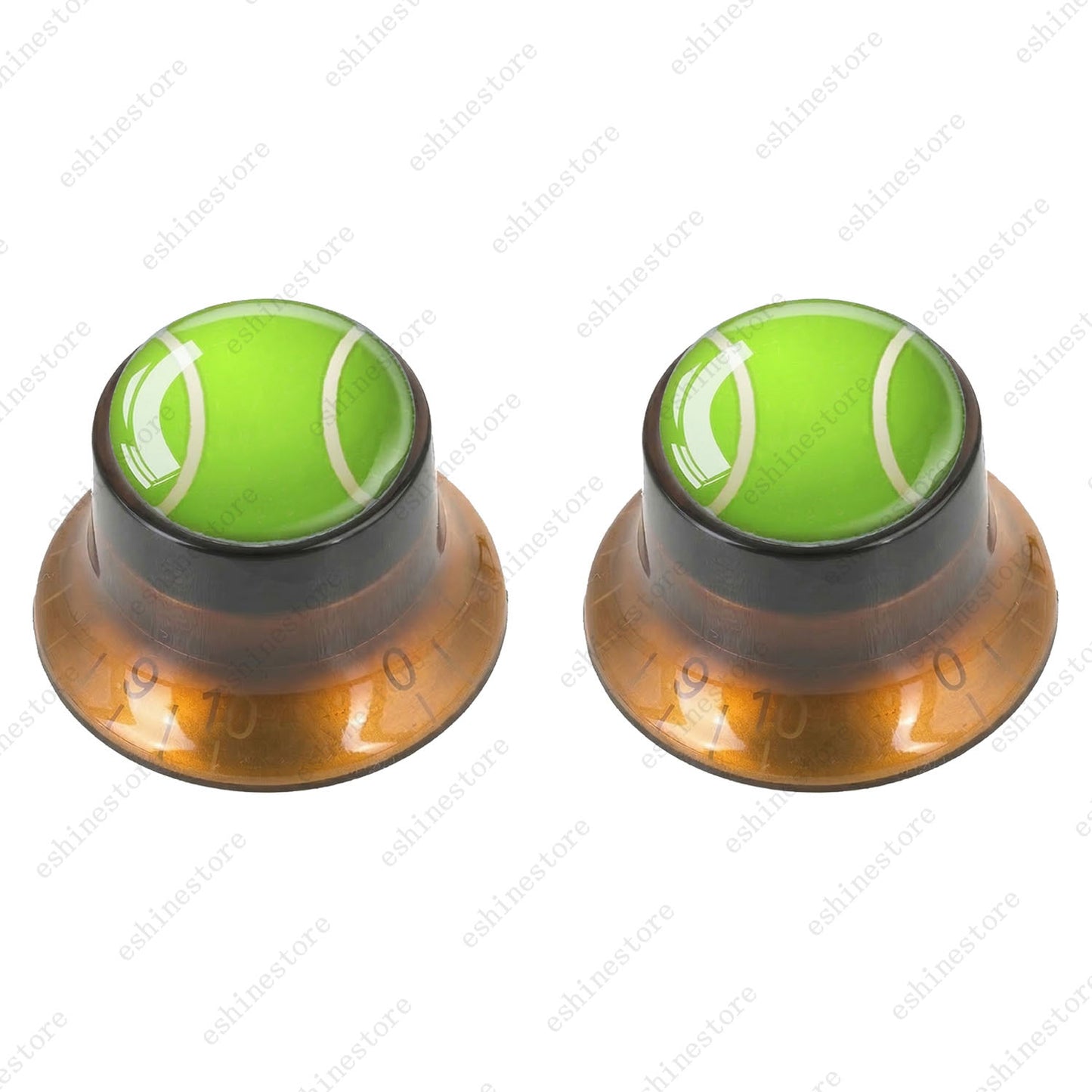 Electric Guitar Reflector Knob w/ Tennis Design Cap Top Hat Knob for Les Paul SG