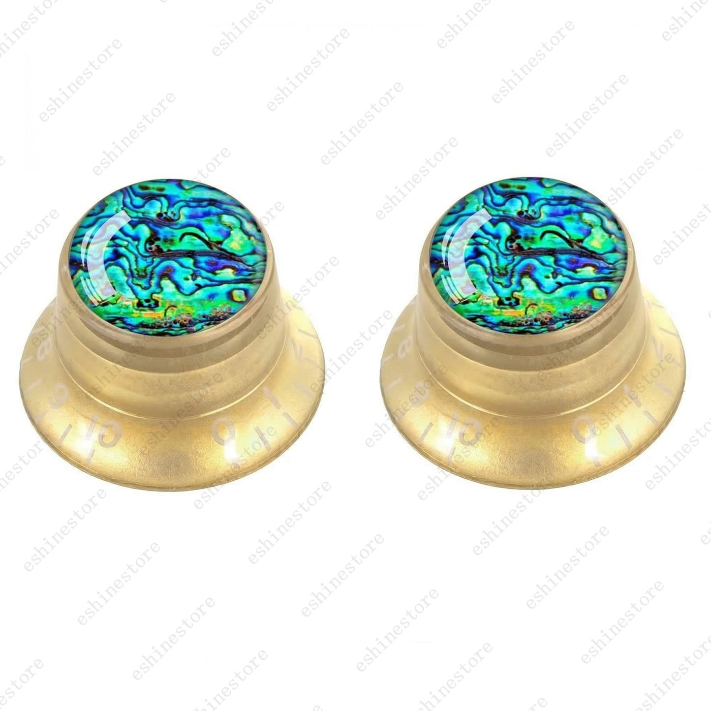 Guitar Reflector Knob with Seashell Pattern Cap Top Hat Knob for Les Paul SG -04