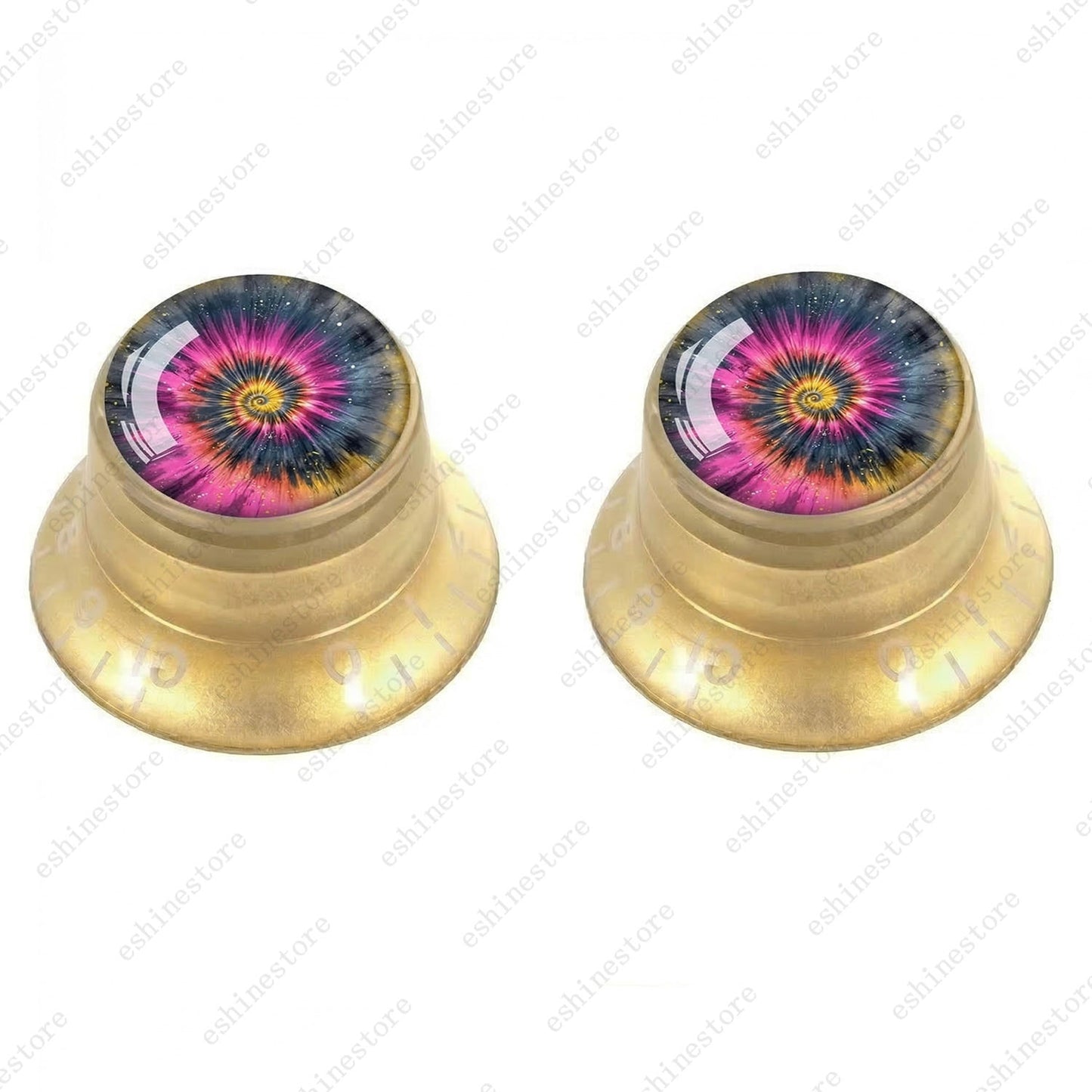 Guitar Reflector Knobs with Spiral Tie Dye Cap Top Hat Knob for Les Paul SG - 07
