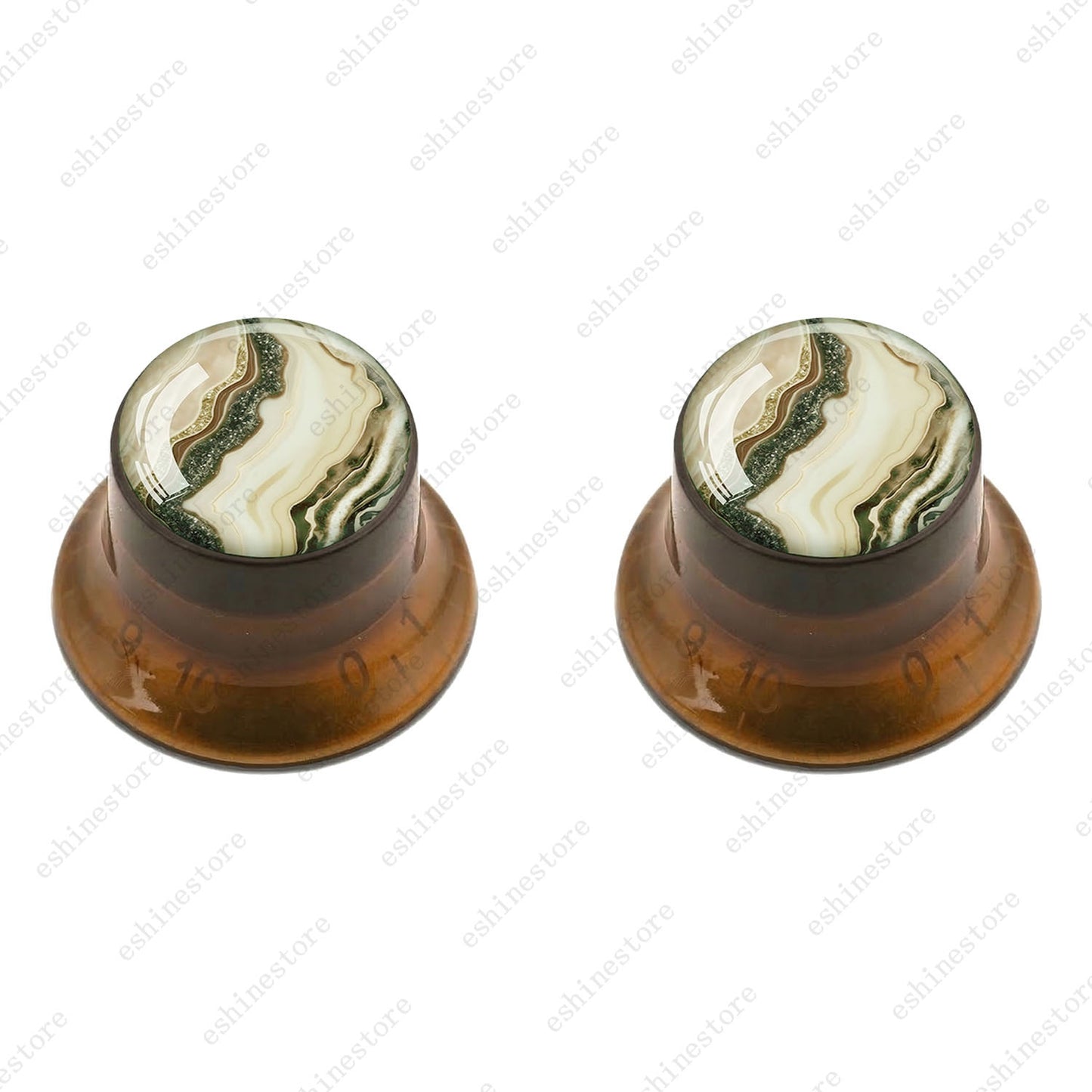 Guitar Reflector Knobs with Marble Texture Cap Top Hat Knob for Les Paul SG - 08