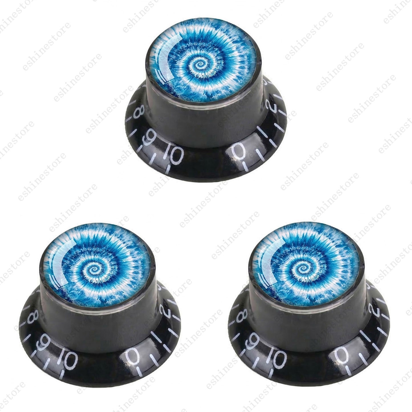 Guitar Reflector Knobs with Spiral Tie Dye Cap Top Hat Knob for Les Paul SG - 05