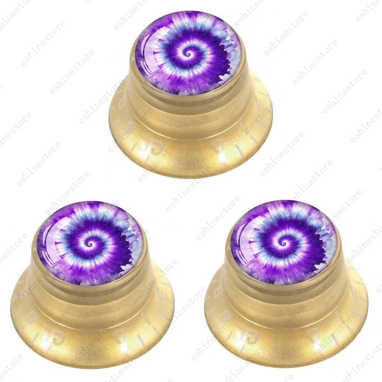 Guitar Reflector Knobs with Spiral Tie Dye Cap Top Hat Knob for Les Paul SG - 09