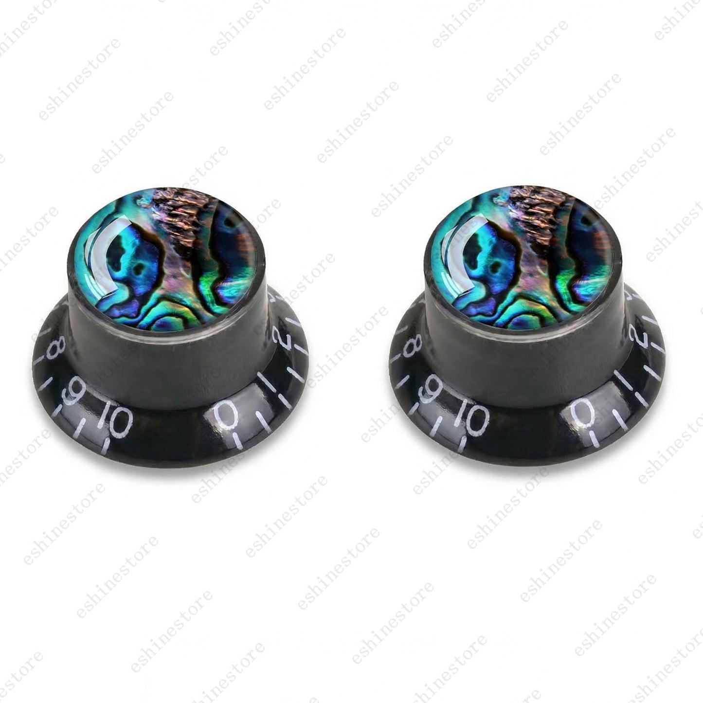 Guitar Reflector Knob with Seashell Pattern Cap Top Hat Knob for Les Paul SG -02